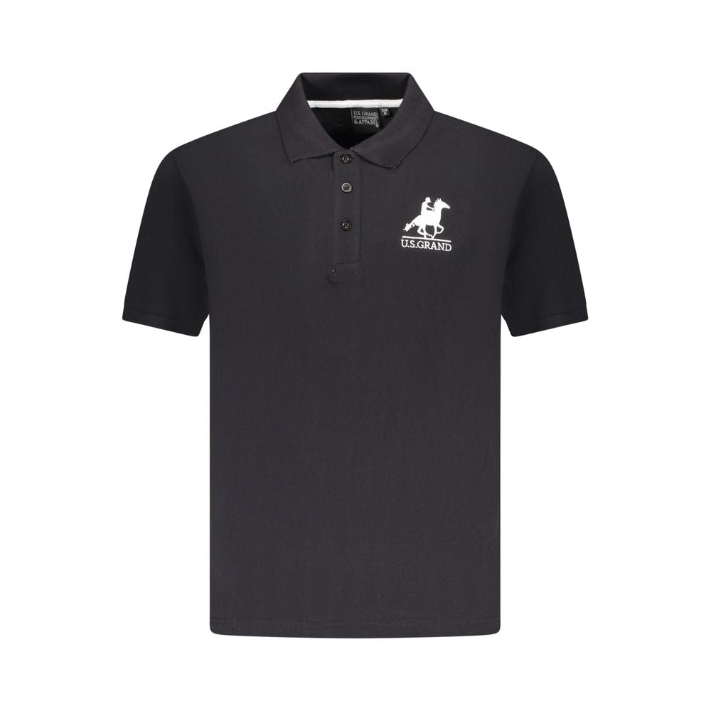 US Grand Polo Black Cotton Men Polo Shirt