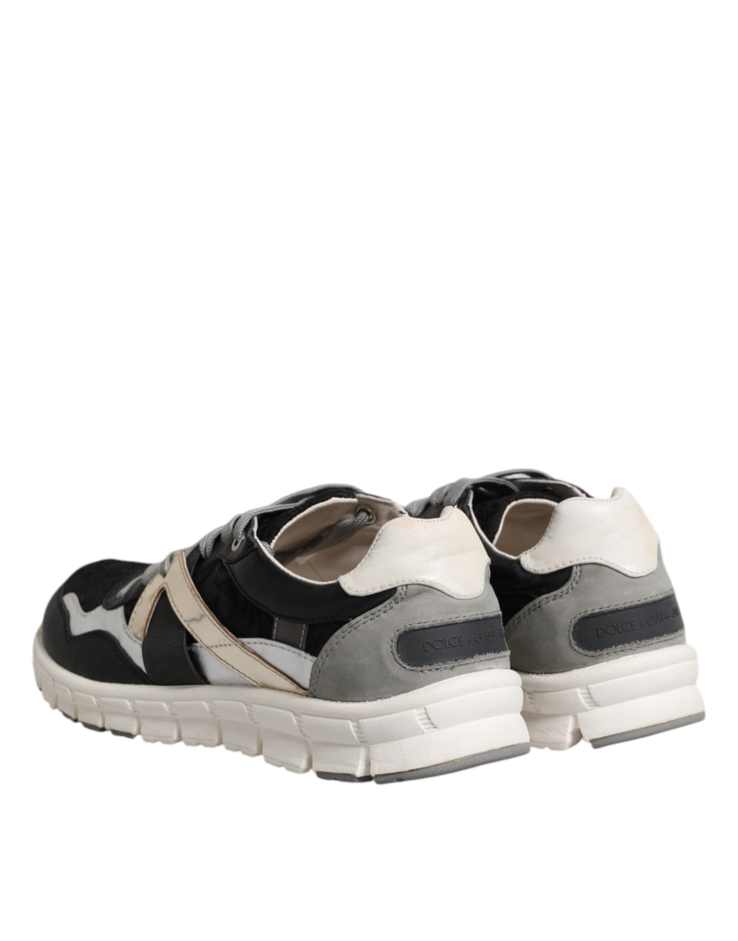 Dolce & Gabbana Multicolor Leather Suede Low Top Sneaker Shoes by Dolce & Gabbana