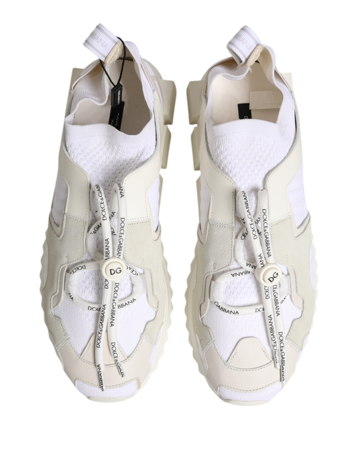Dolce & Gabbana White Mesh Sorrento Trekking Sneakers Shoes by Dolce & Gabbana