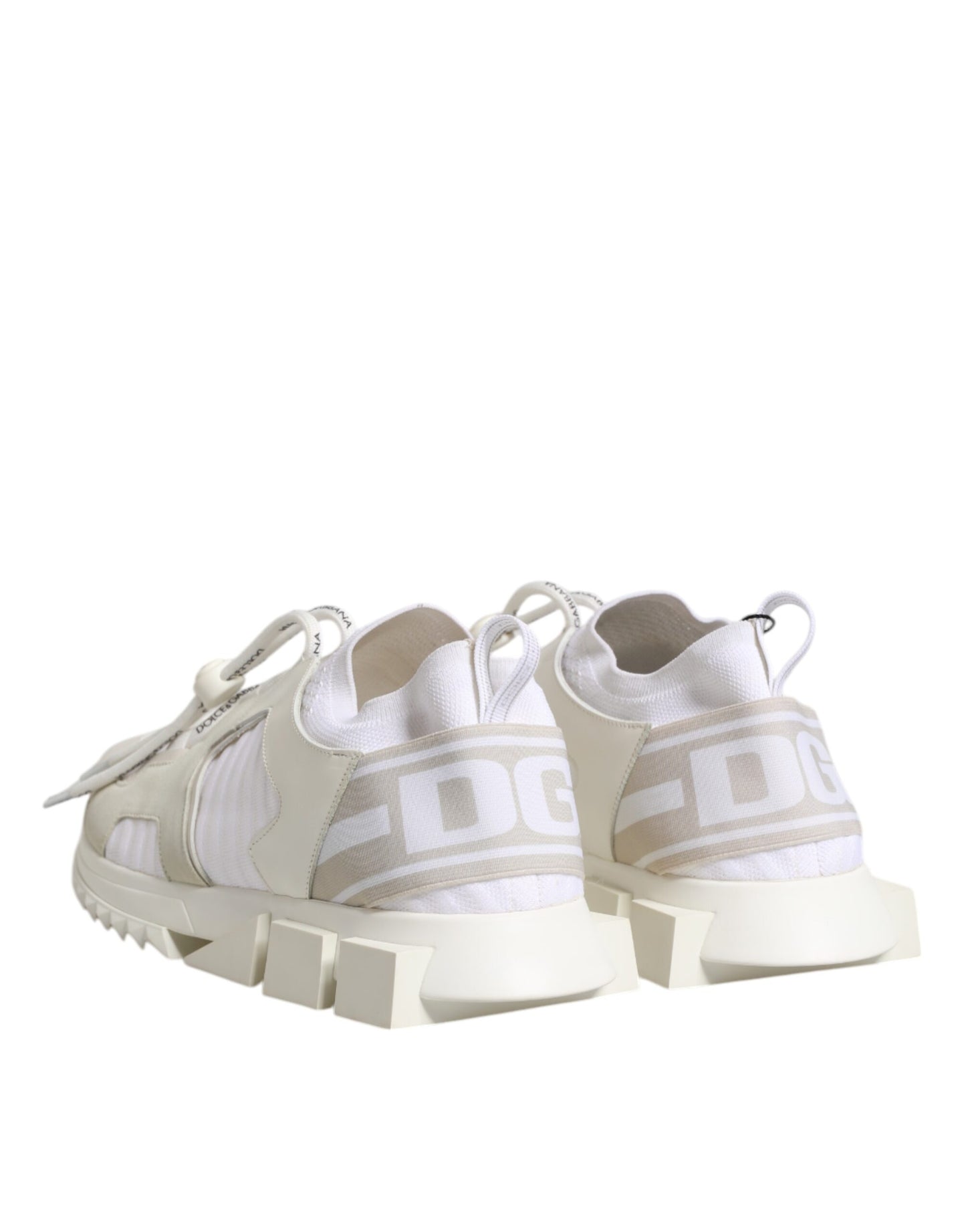 Dolce & Gabbana White Mesh Sorrento Trekking Sneakers Shoes by Dolce & Gabbana