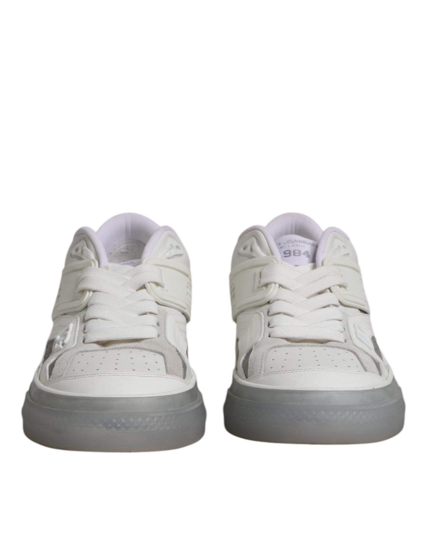 Dolce & Gabbana White Low Top DG Embossed Men Sneakers Shoes by Dolce & Gabbana