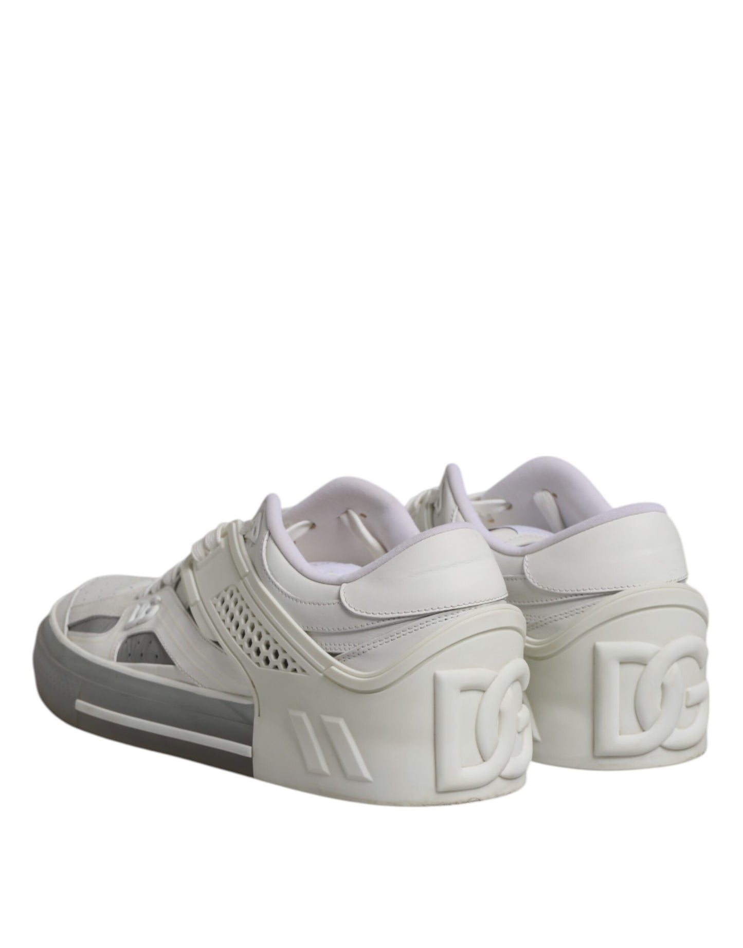 Dolce & Gabbana White Low Top DG Embossed Men Sneakers Shoes by Dolce & Gabbana
