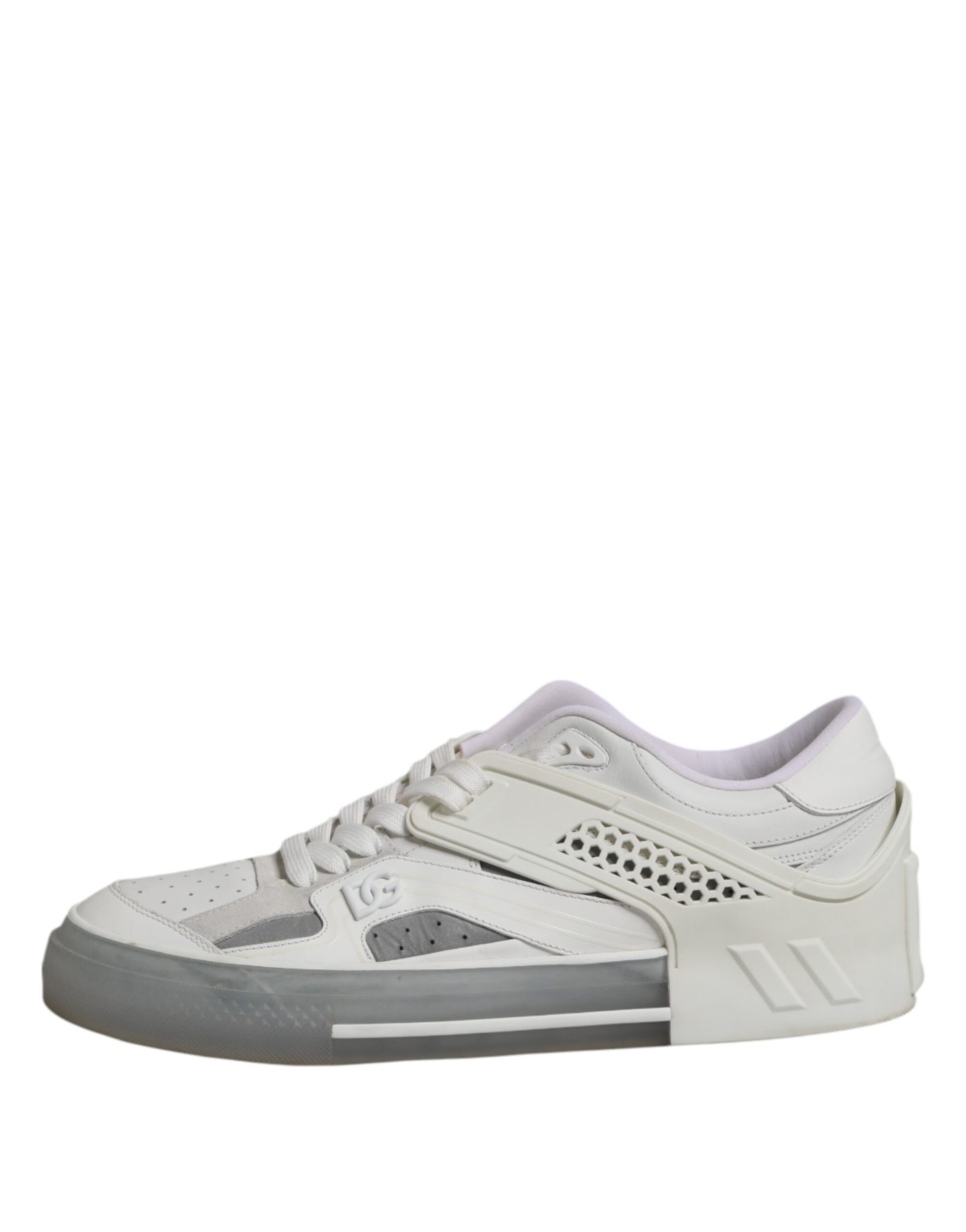 Dolce & Gabbana White Low Top DG Embossed Men Sneakers Shoes by Dolce & Gabbana