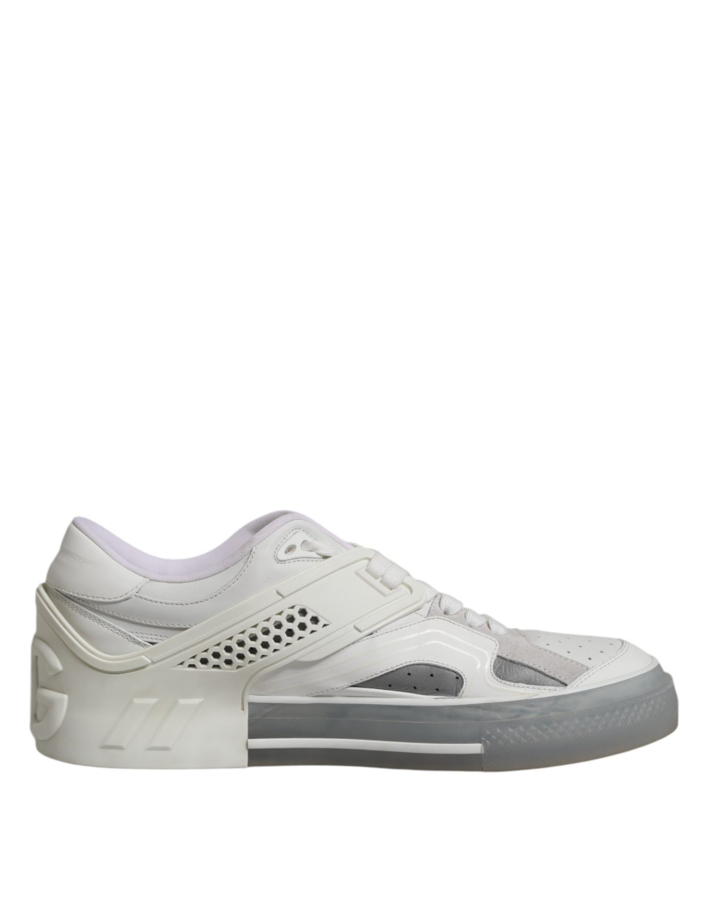 Dolce & Gabbana White Low Top DG Embossed Men Sneakers Shoes by Dolce & Gabbana