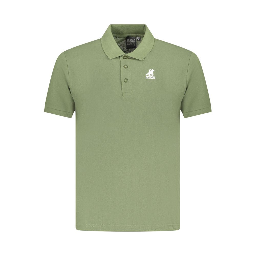 US Grand Polo Green Cotton Men Polo Shirt