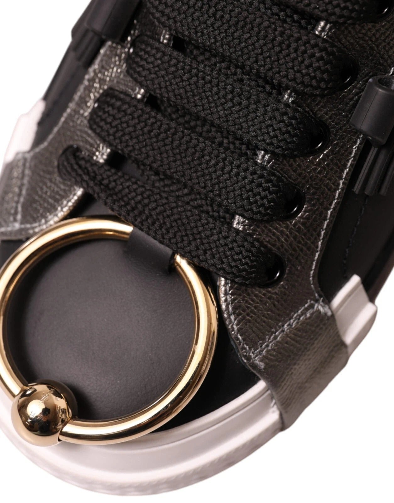Dolce & Gabbana Black Leather Low Top Sneakers Portofino Shoes by Dolce & Gabbana