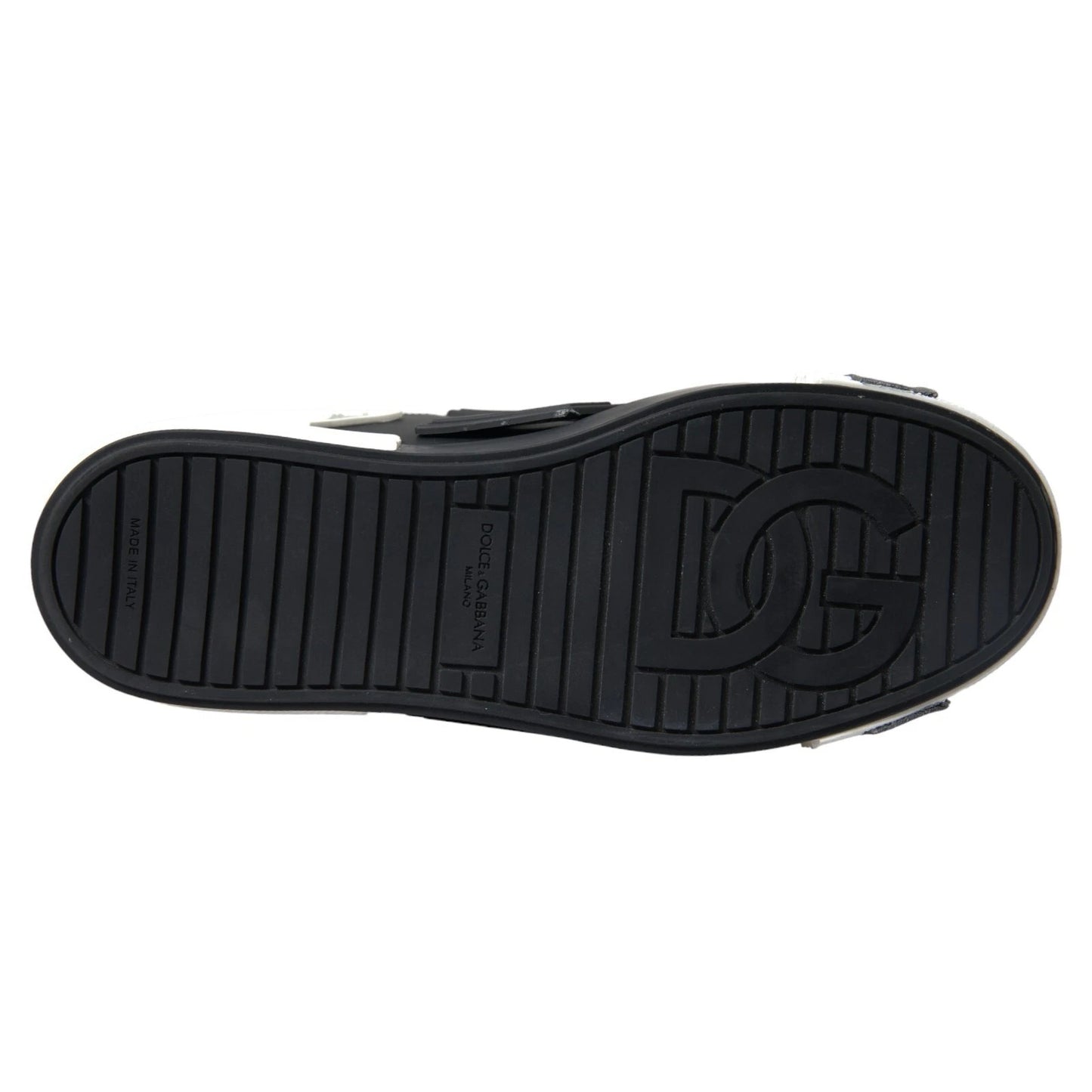 Dolce & Gabbana Black Leather Low Top Sneakers Portofino Shoes by Dolce & Gabbana