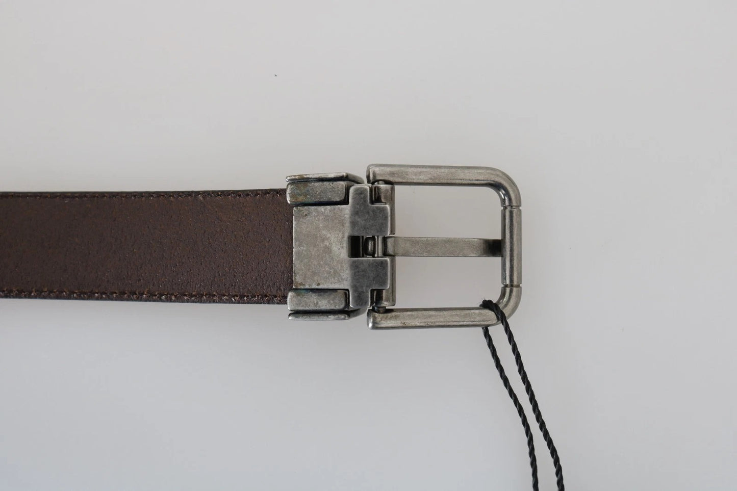 Ceinture Dolce & Gabbana en cuir perforé bleu avec boucle grise