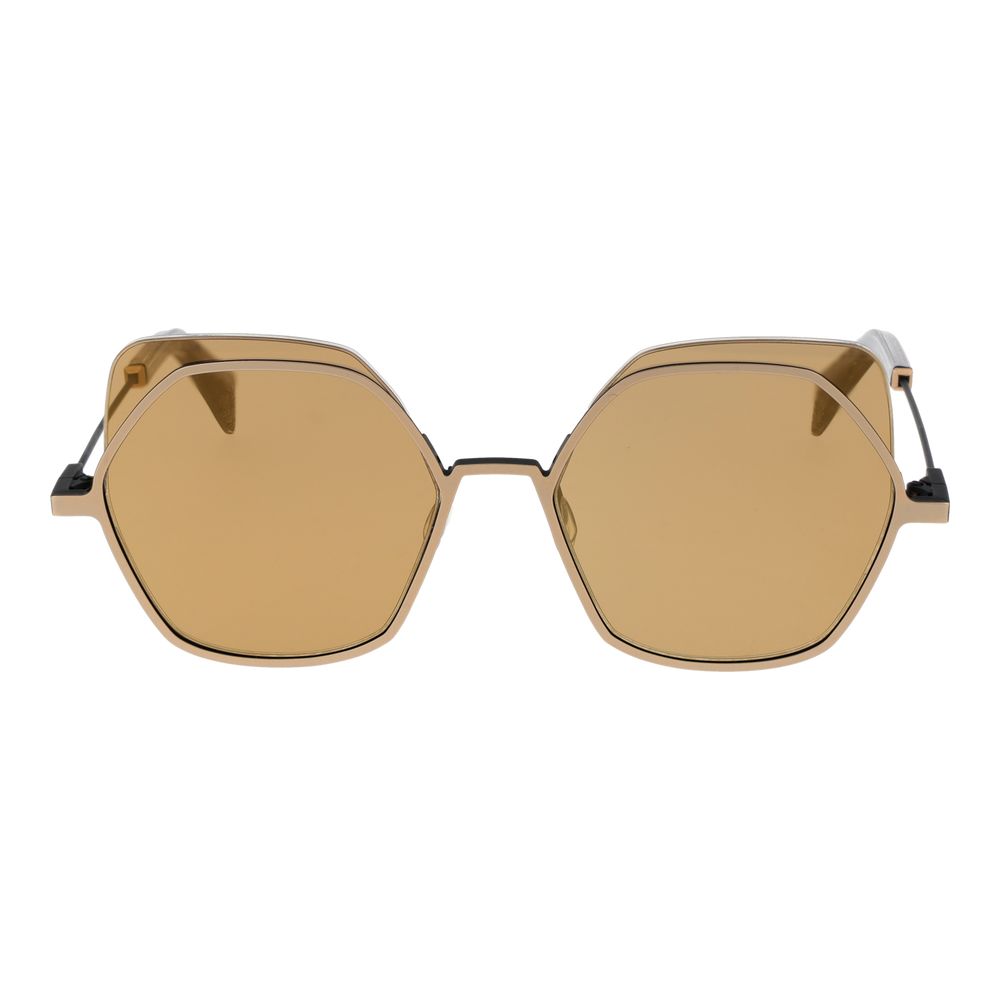 Lunettes de soleil unisexes dorées Yohji Yamamoto