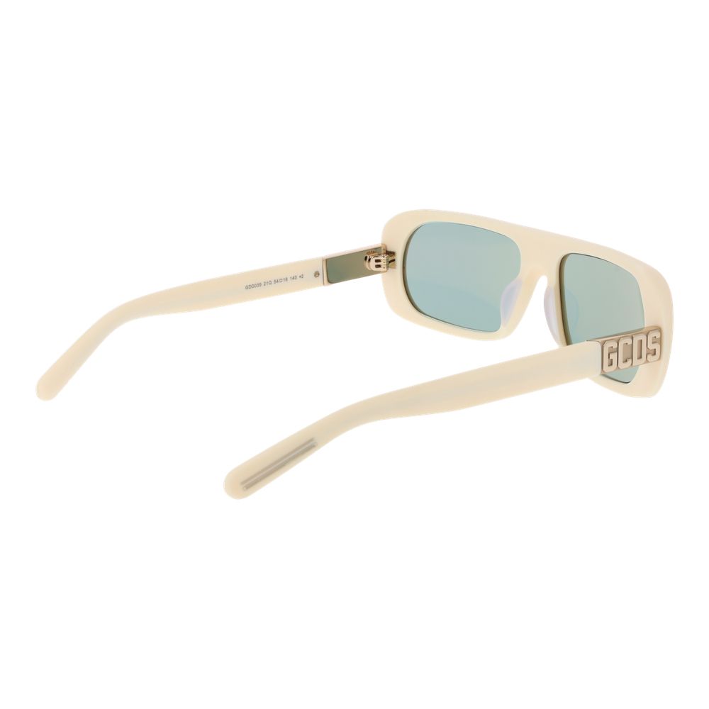 Lunettes de soleil unisexes crème GCDS