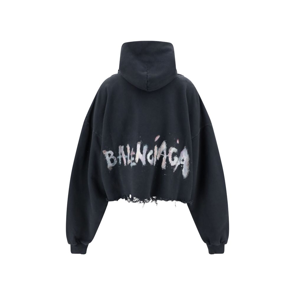 Sweat à capuche court Balenciaga