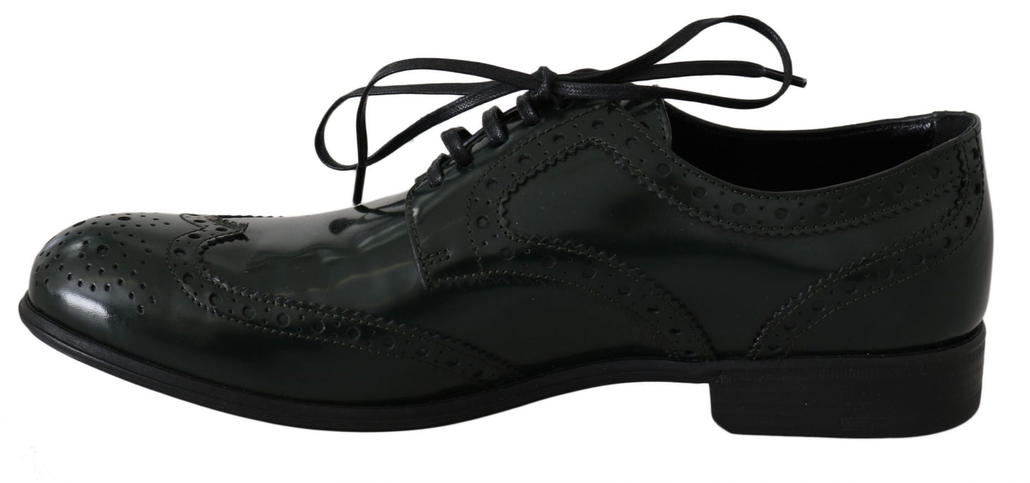Dolce & Gabbana Élégantes Richelieus Vertes Oxford Ballerines