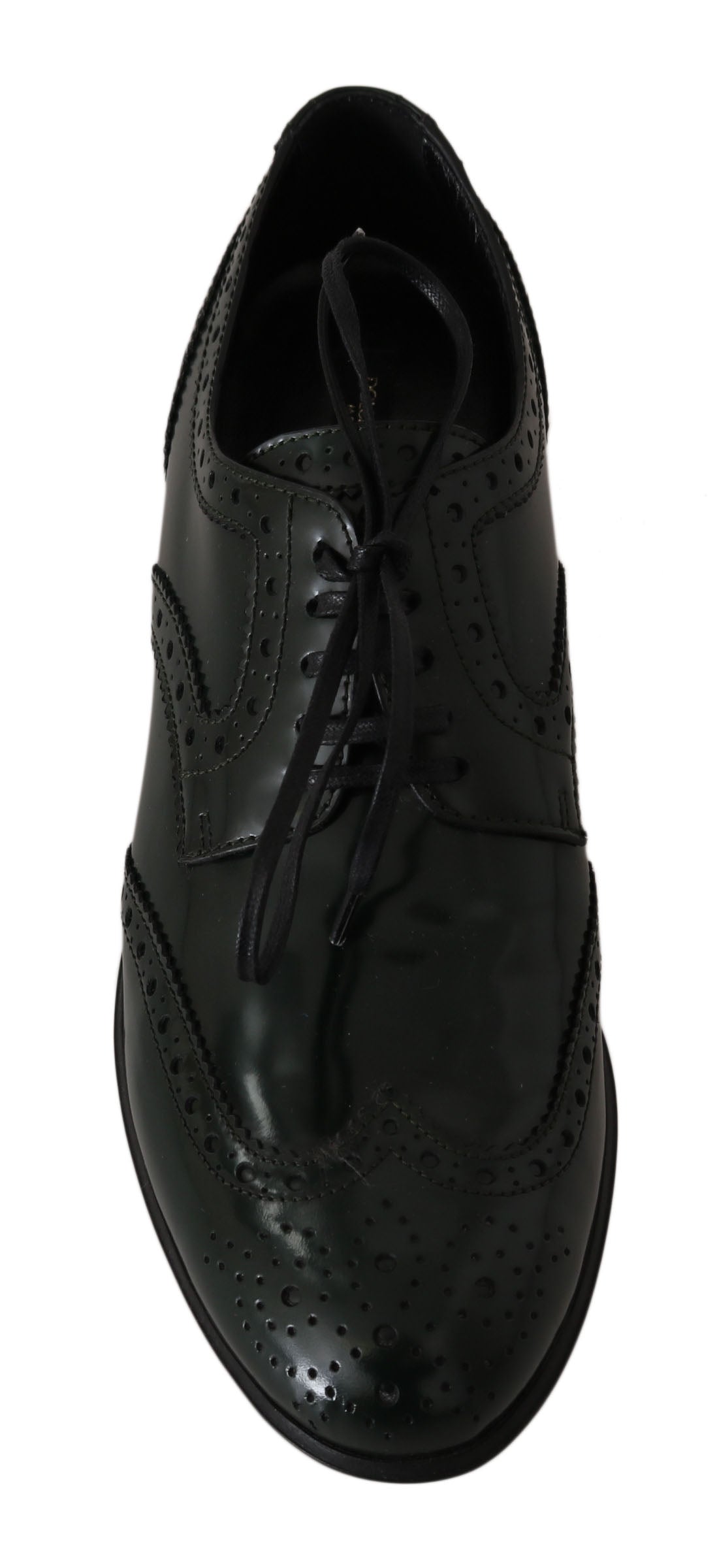 Dolce & Gabbana Élégantes Richelieus Vertes Oxford Ballerines