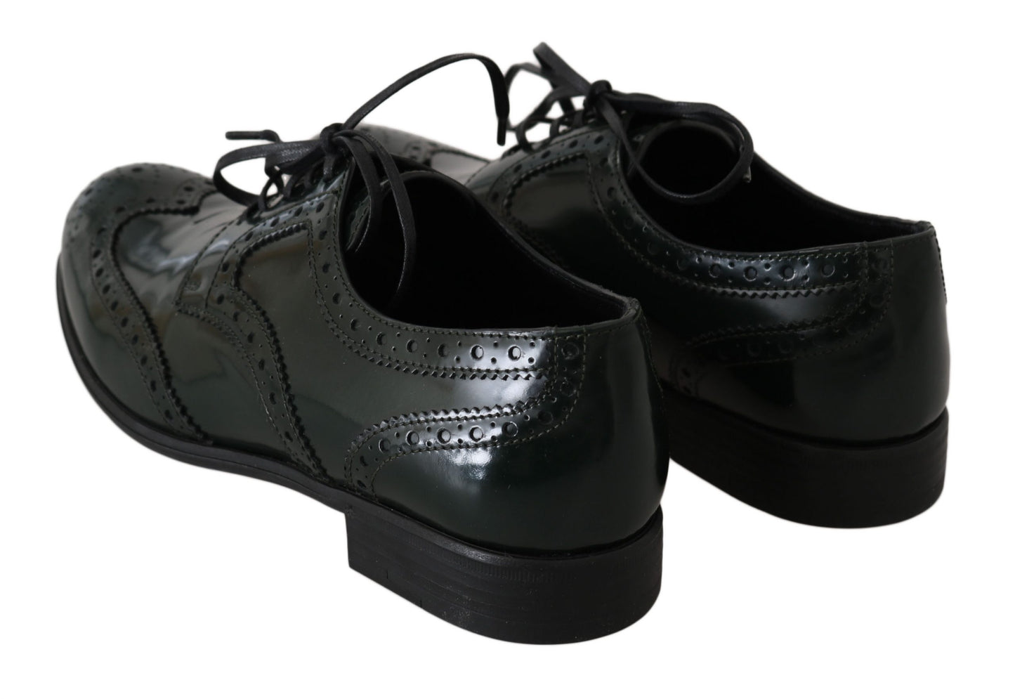 Dolce & Gabbana Élégantes Richelieus Vertes Oxford Ballerines