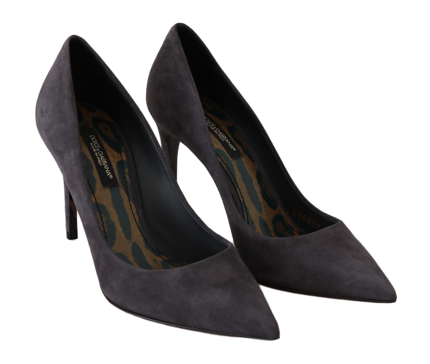 Escarpins à talons aiguilles élégants en daim gris Dolce & Gabbana