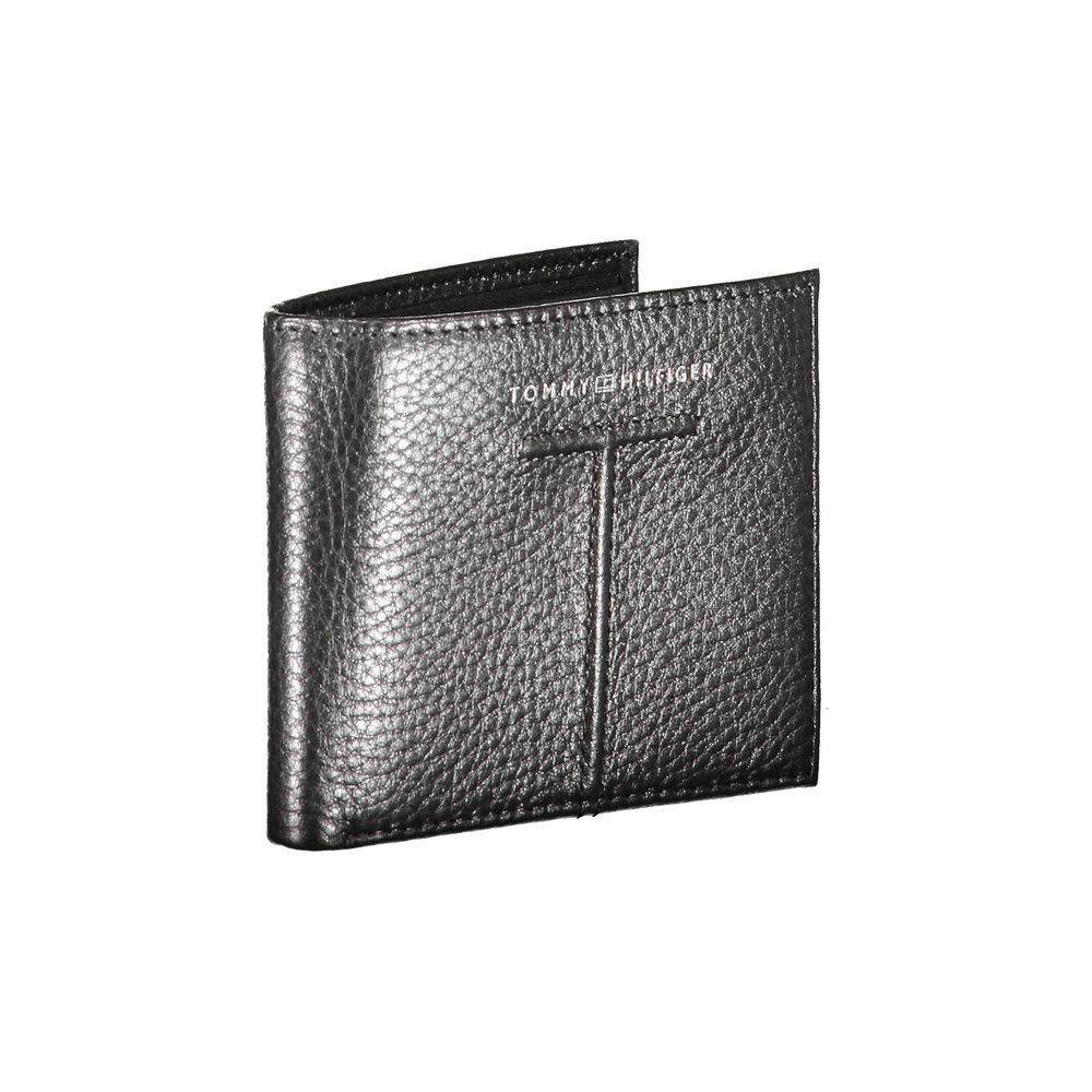 Portefeuille en cuir noir Tommy Hilfiger