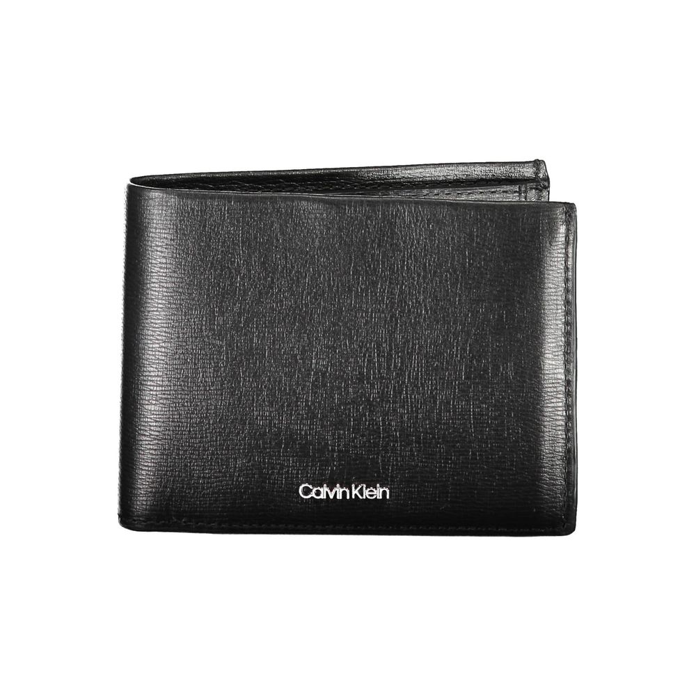 Portefeuille en cuir noir Calvin Klein