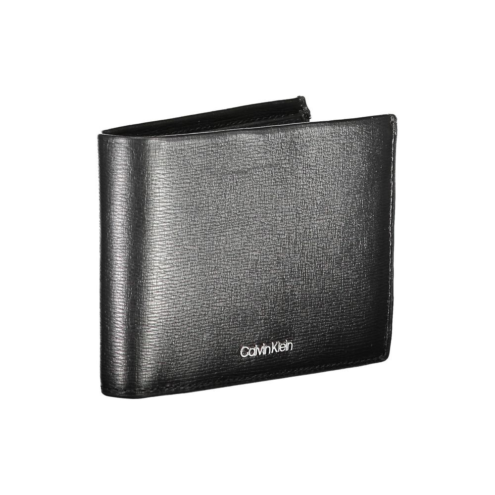 Portefeuille en cuir noir Calvin Klein