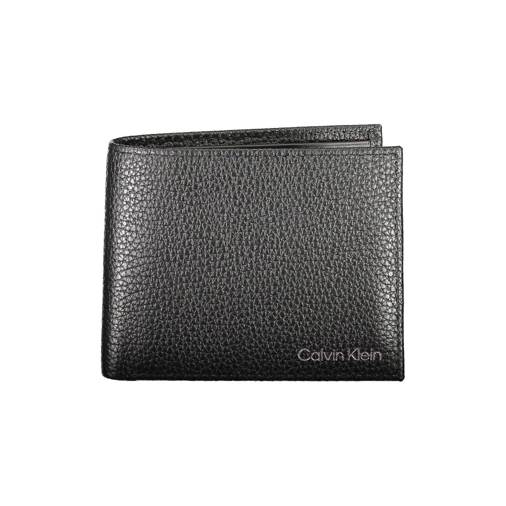 Portefeuille en cuir noir Calvin Klein