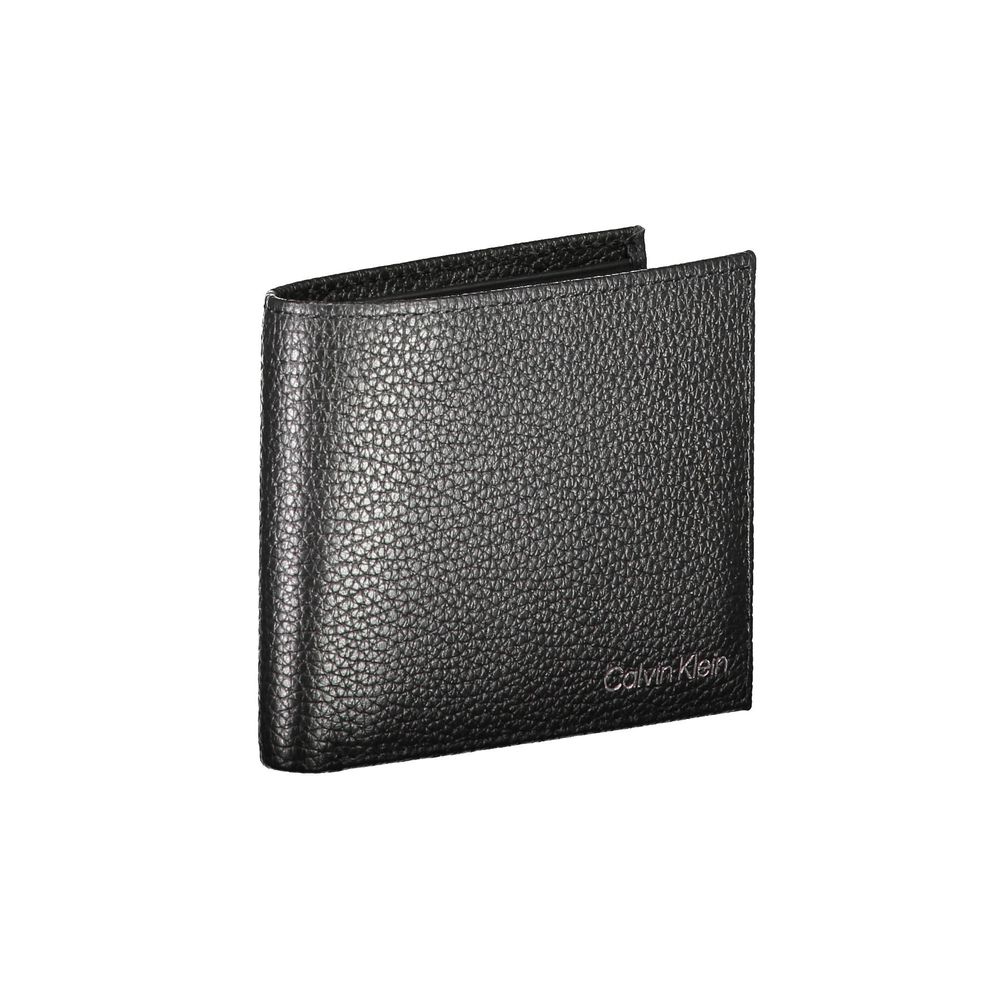 Portefeuille en cuir noir Calvin Klein