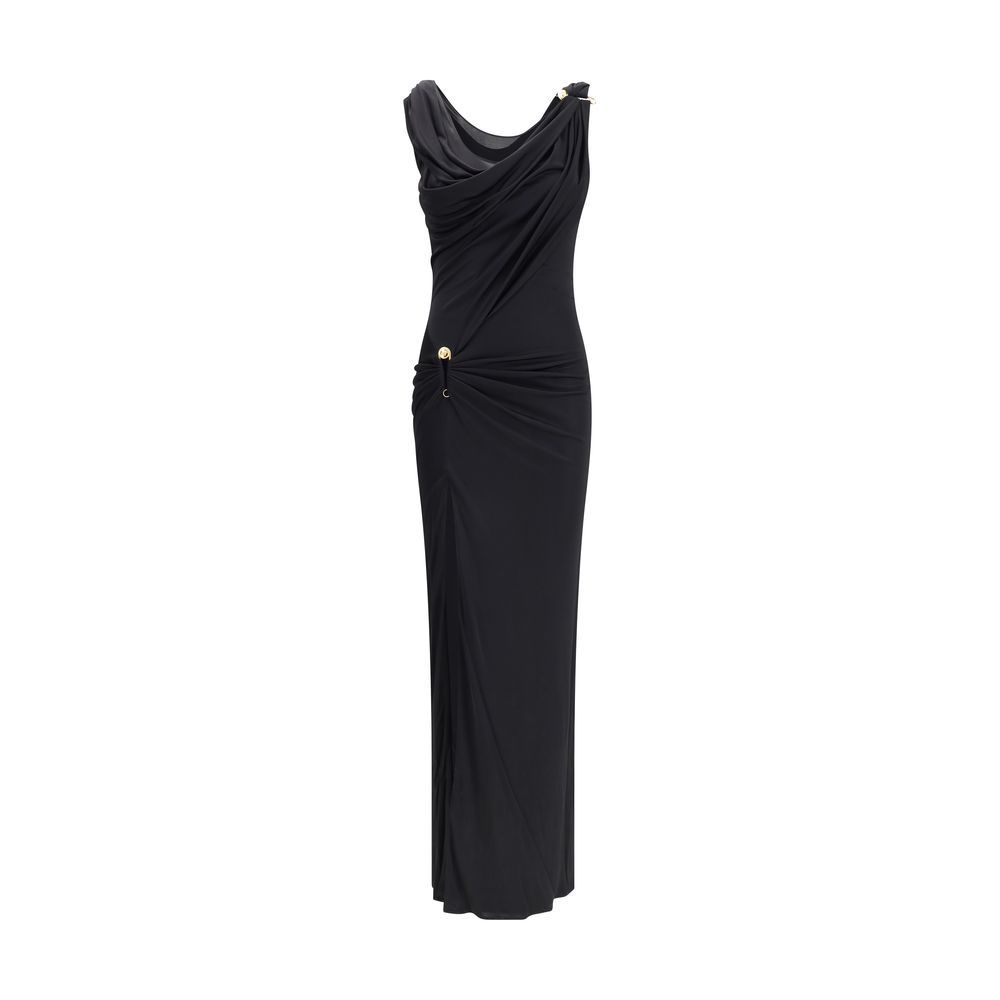 Robe longue drapée en jersey Versace