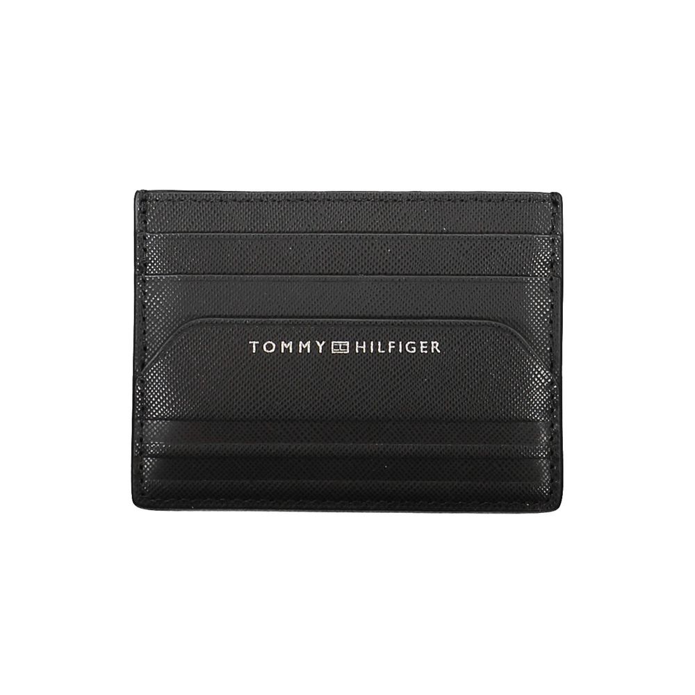 Portefeuille en cuir noir Tommy Hilfiger