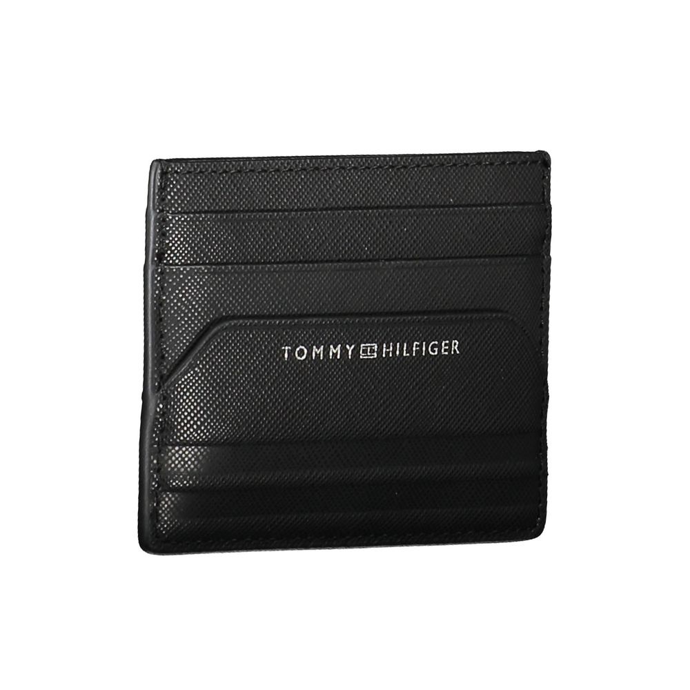 Portefeuille en cuir noir Tommy Hilfiger