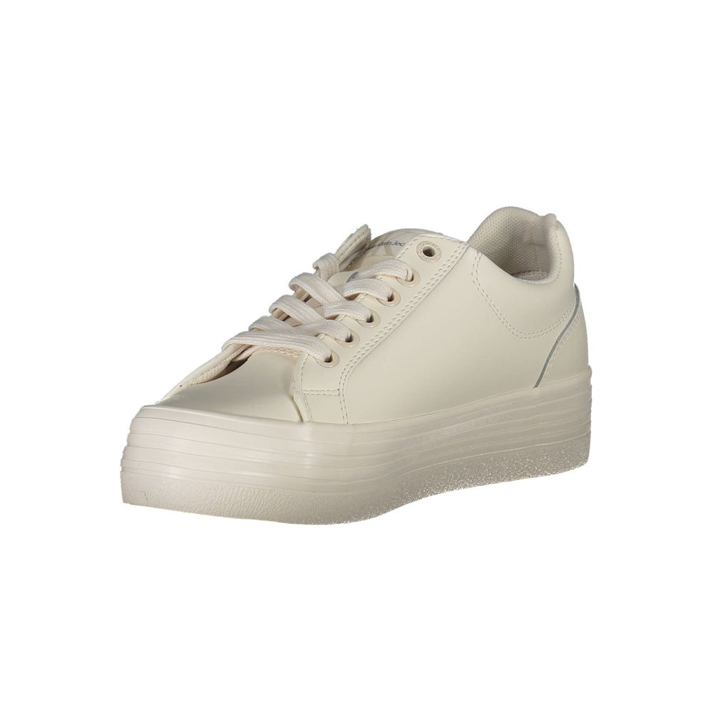 Calvin Klein White Polyester Sneaker by Calvin Klein