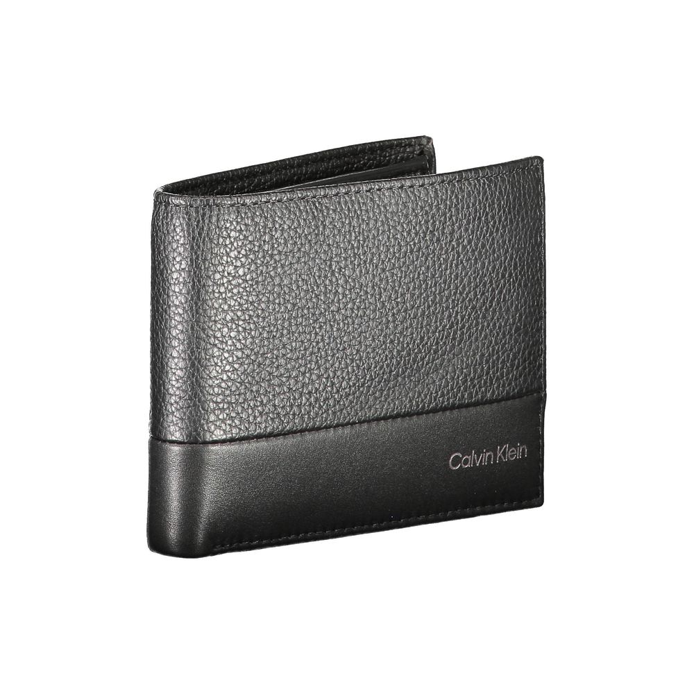 Portefeuille en cuir noir Calvin Klein