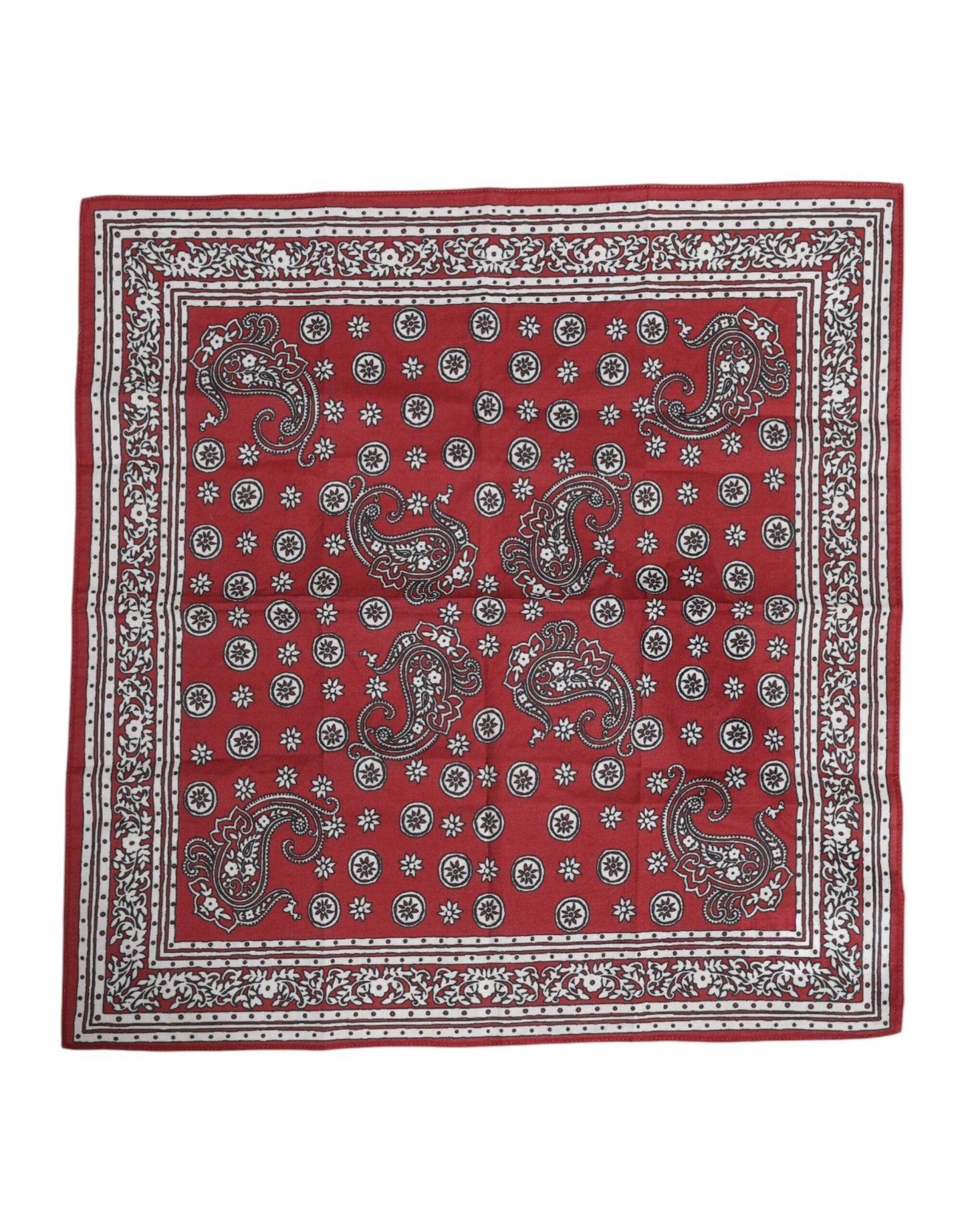 Foulard carré en coton à fleurs rouges Dolce & Gabbana