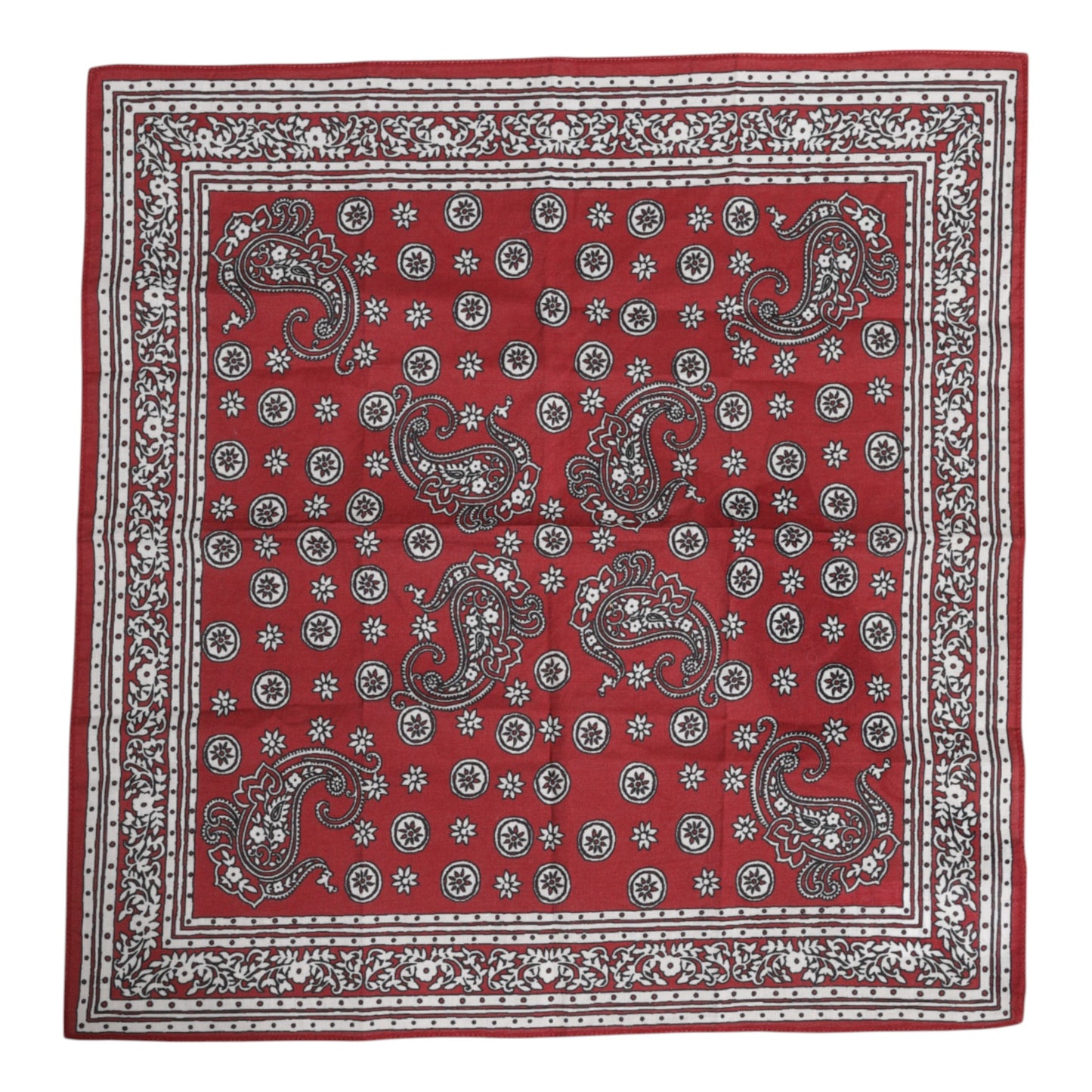 Foulard carré en coton à fleurs rouges Dolce & Gabbana