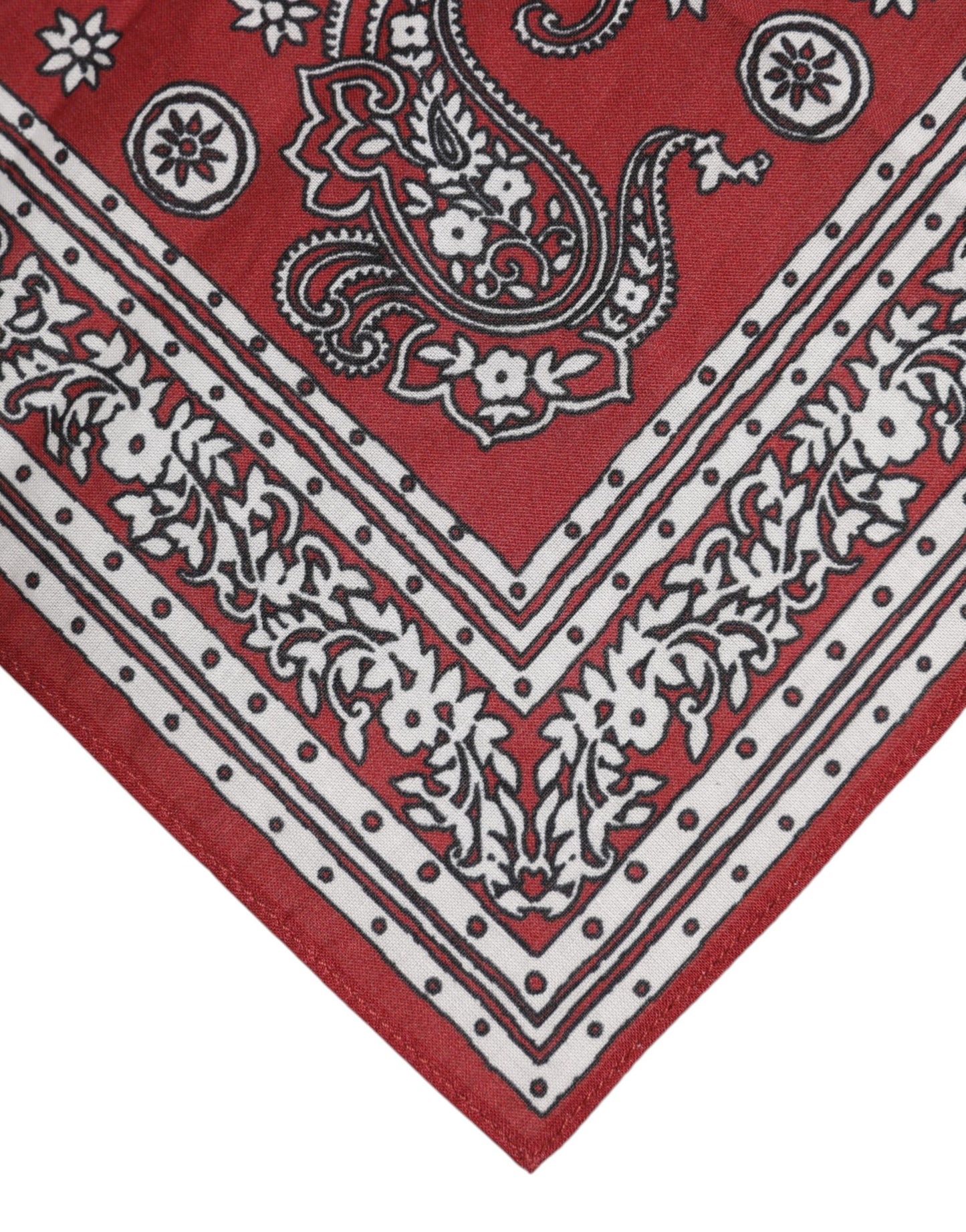Foulard carré en coton à fleurs rouges Dolce & Gabbana