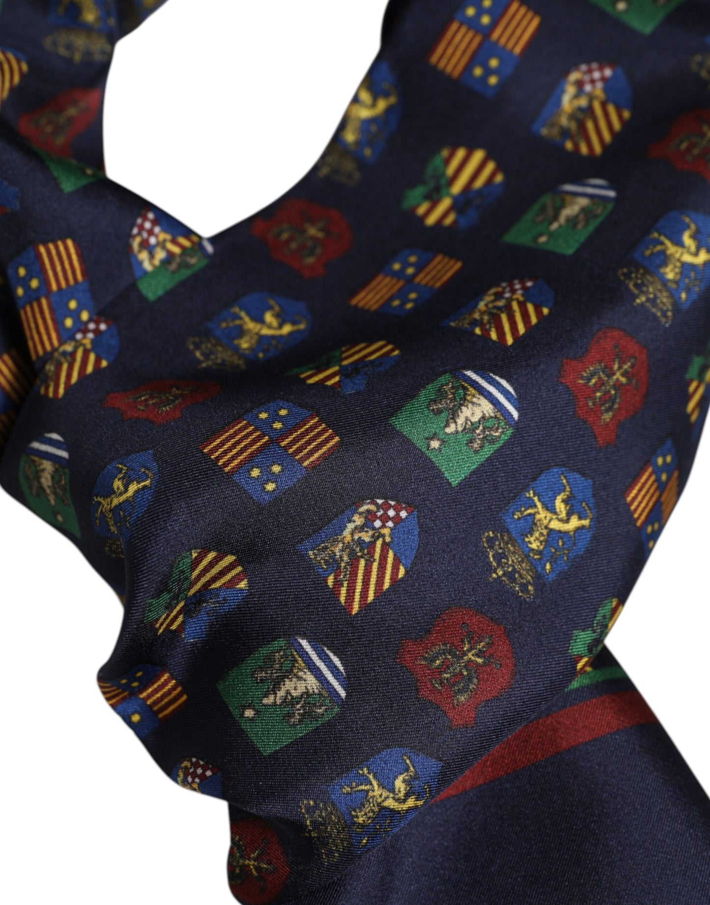 Foulard à franges en soie bleue imprimée Dolce & Gabbana
