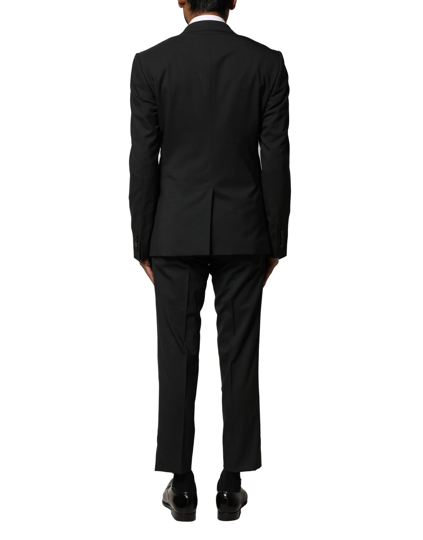 Costume 2 pièces simple boutonnage en laine noire Dolce & Gabbana