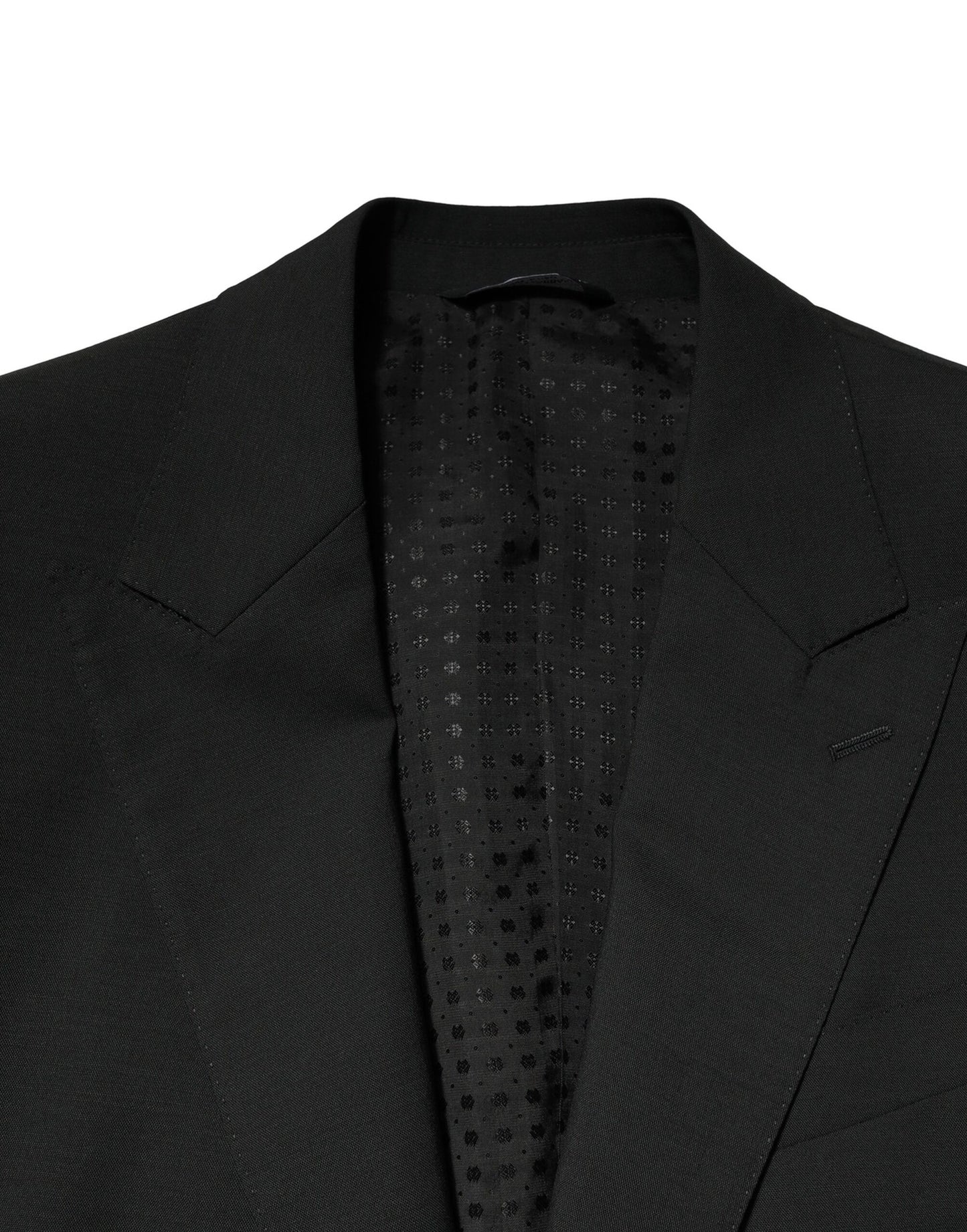 Costume 2 pièces simple boutonnage en laine noire Dolce & Gabbana