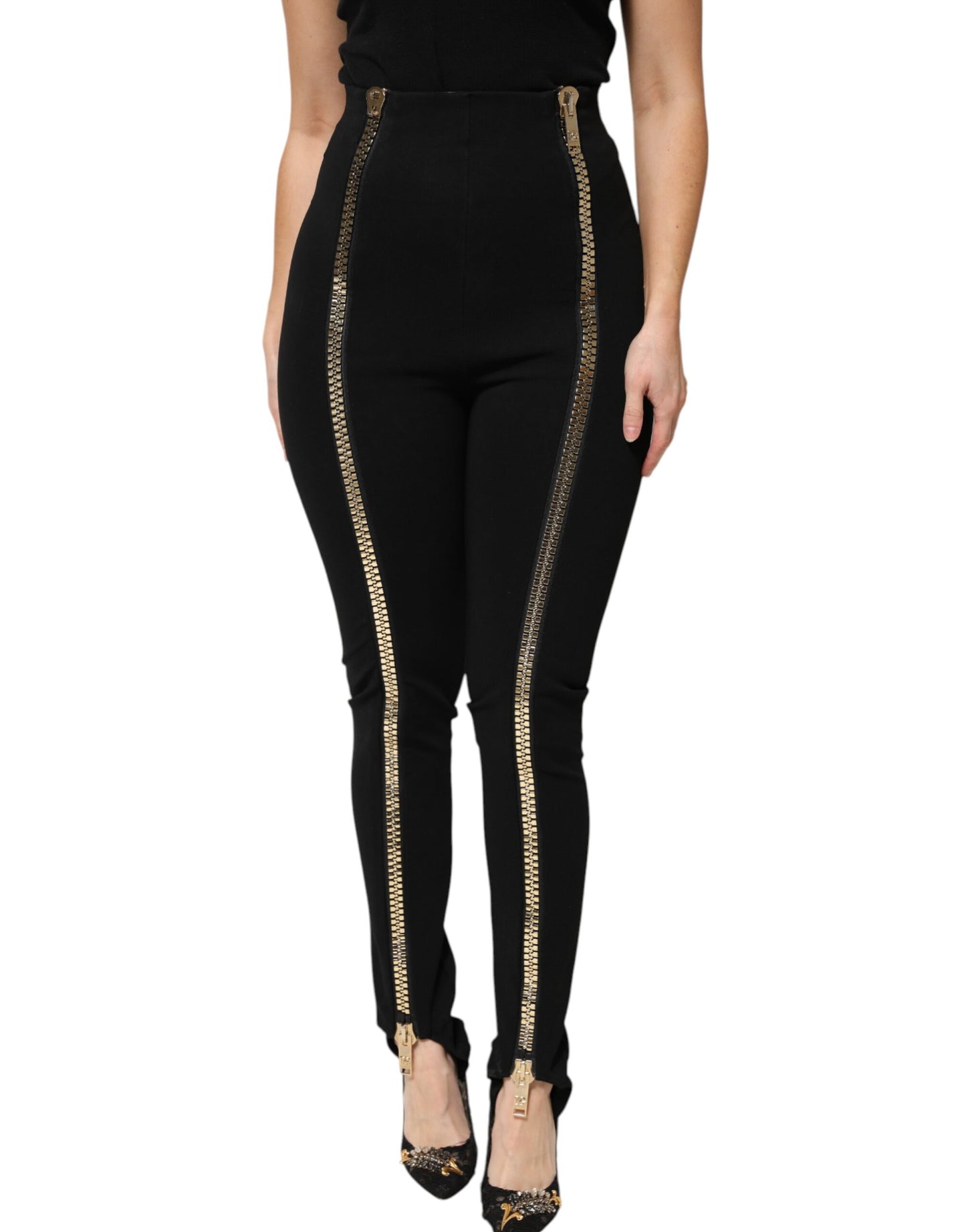Dolce & Gabbana Black High Waist Skinny Pants by Dolce & Gabbana