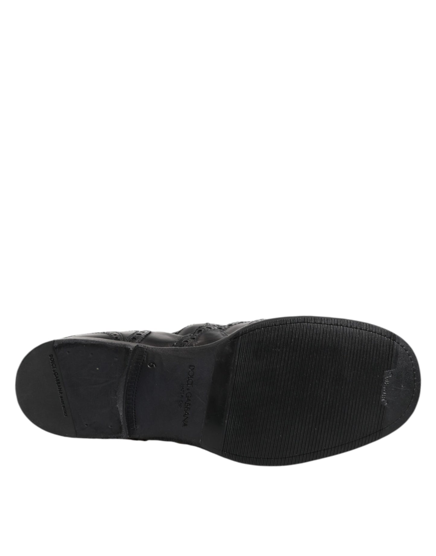 Dolce & Gabbana Black Leather Ankle Boots Slip On Shoes by Dolce & Gabbana