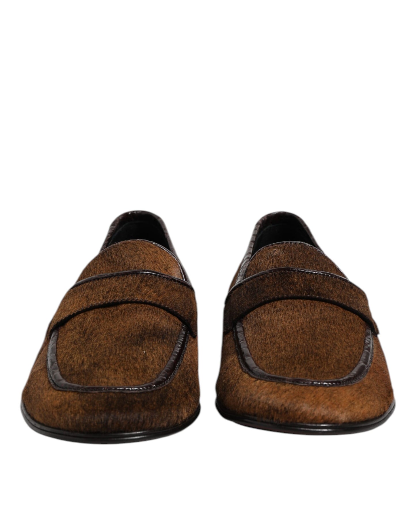 Mocassins marron Dolce & Gabbana en cuir à enfiler pour homme