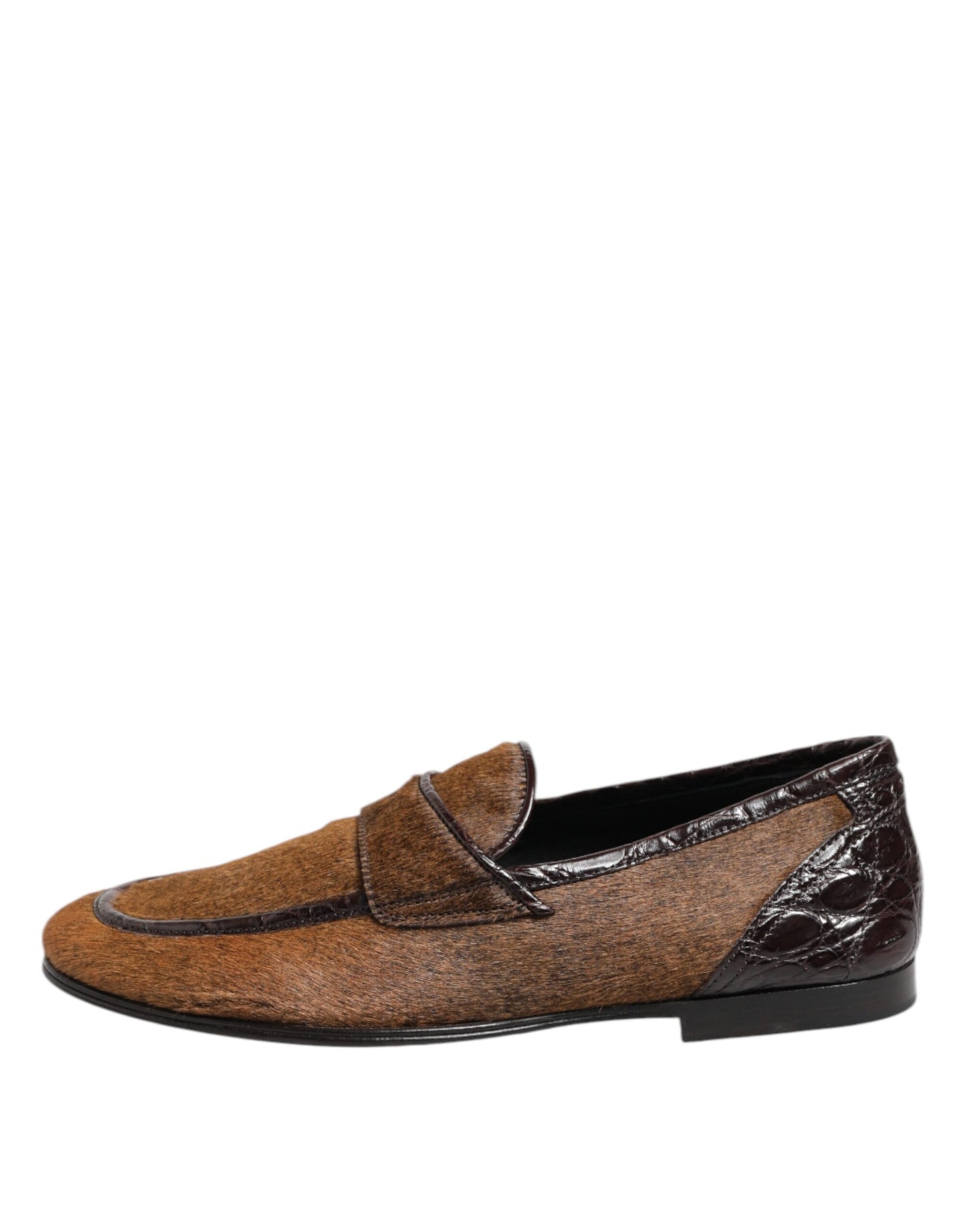 Mocassins marron Dolce & Gabbana en cuir à enfiler pour homme