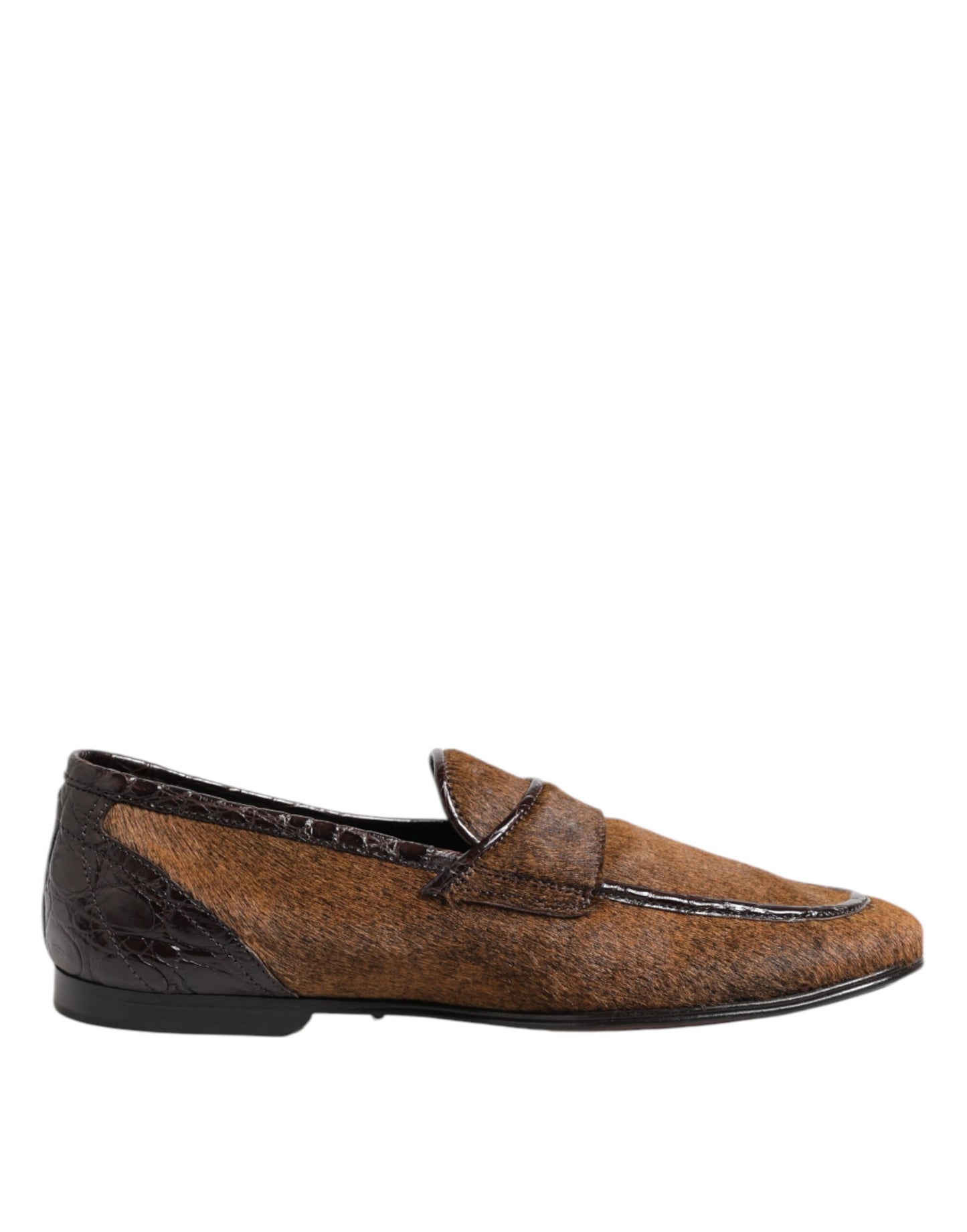 Mocassins marron Dolce & Gabbana en cuir à enfiler pour homme