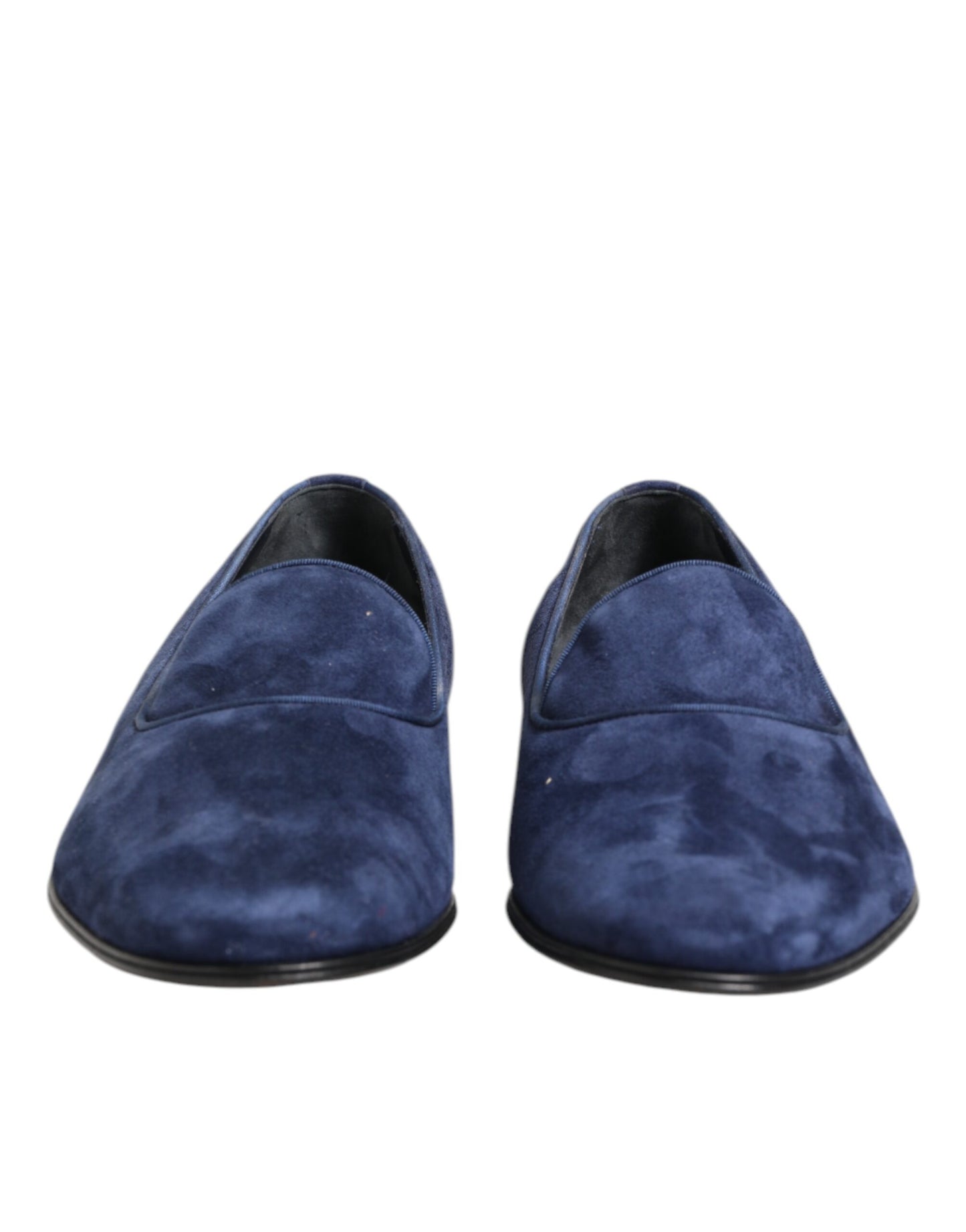 Mocassins Dolce & Gabbana en velours bleu avec logo DG, chaussures habillées