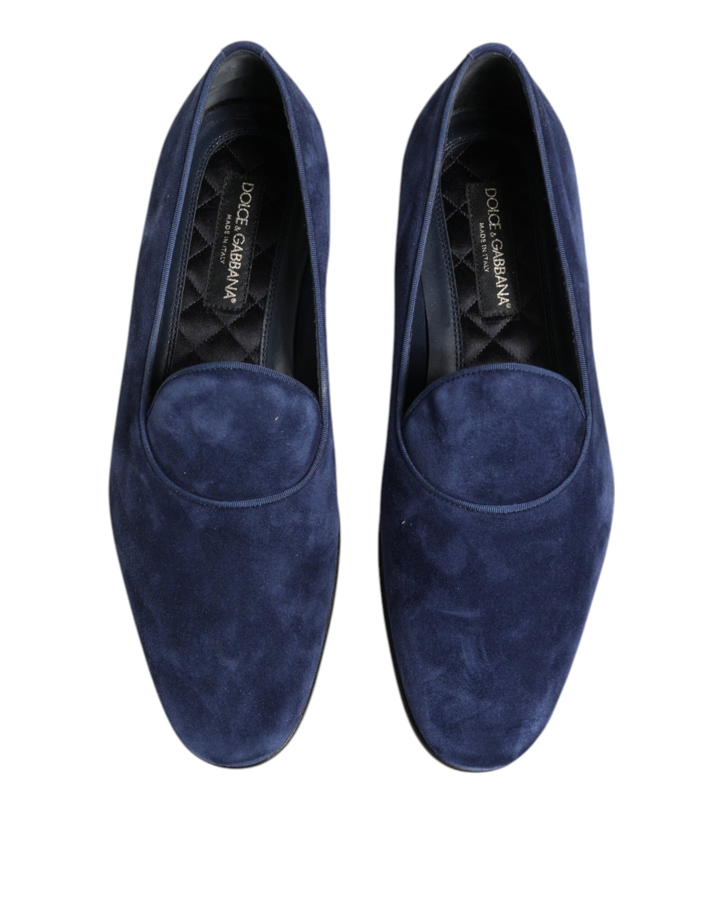 Mocassins Dolce & Gabbana en velours bleu avec logo DG, chaussures habillées