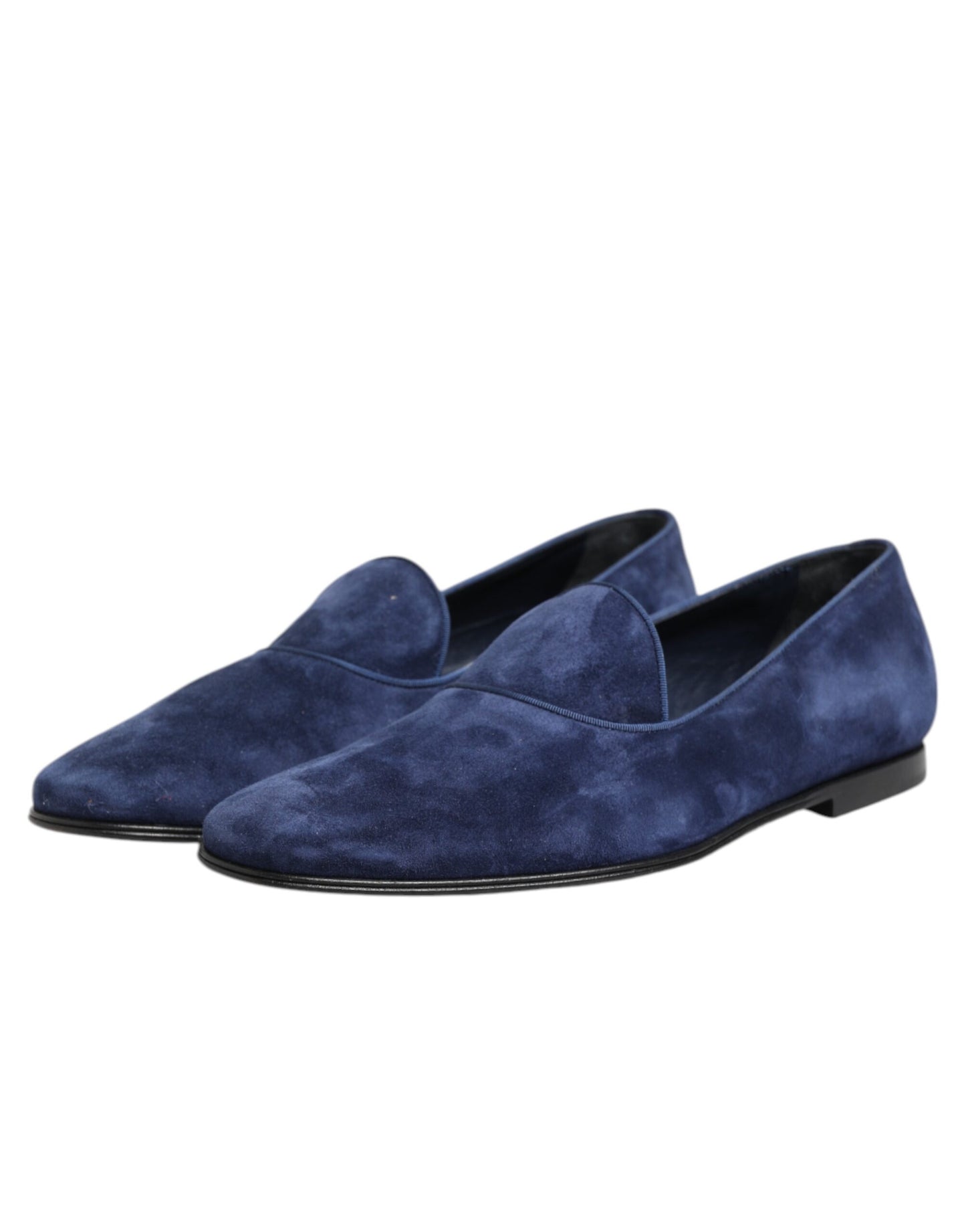 Mocassins Dolce & Gabbana en velours bleu avec logo DG, chaussures habillées