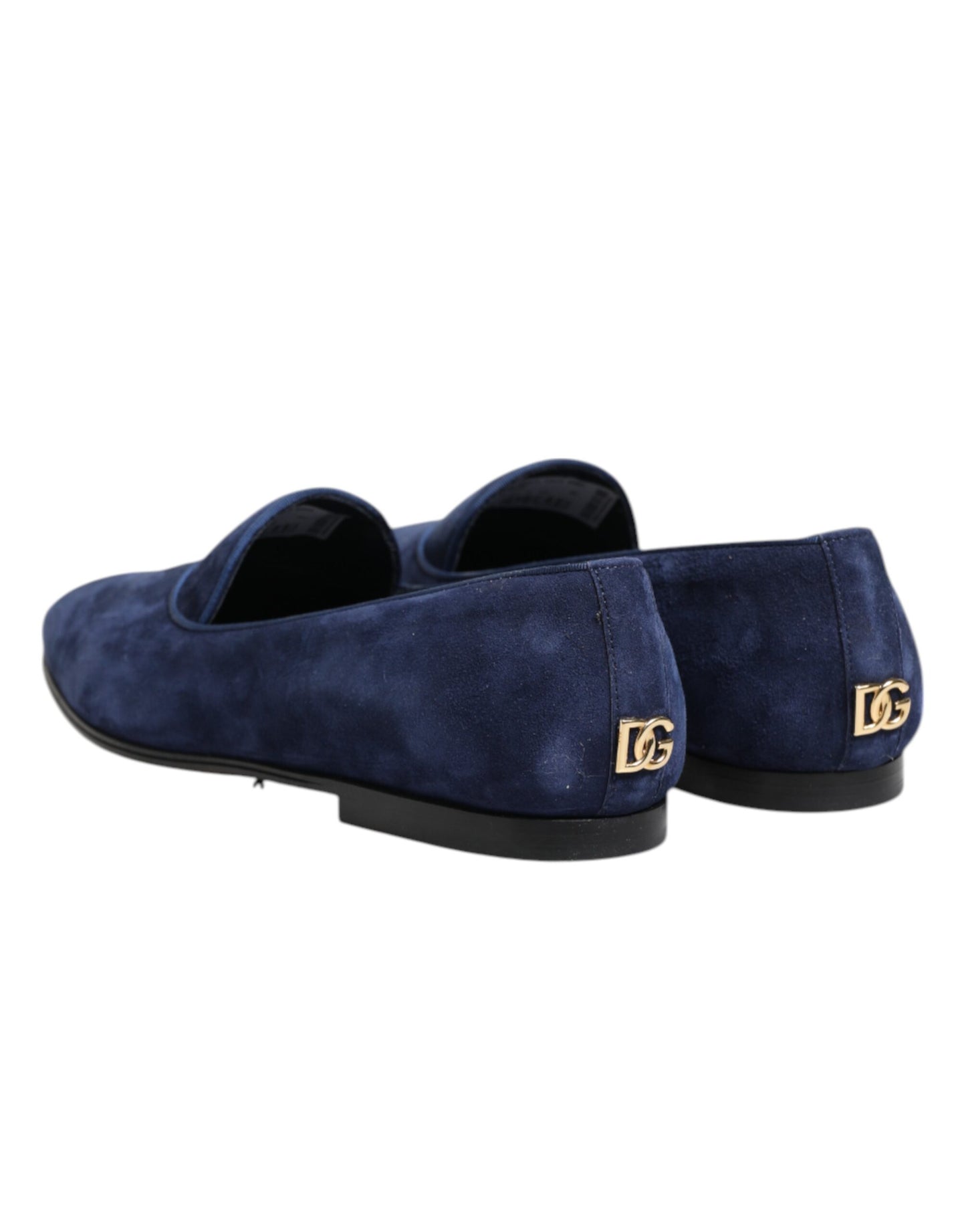 Mocassins Dolce & Gabbana en velours bleu avec logo DG, chaussures habillées