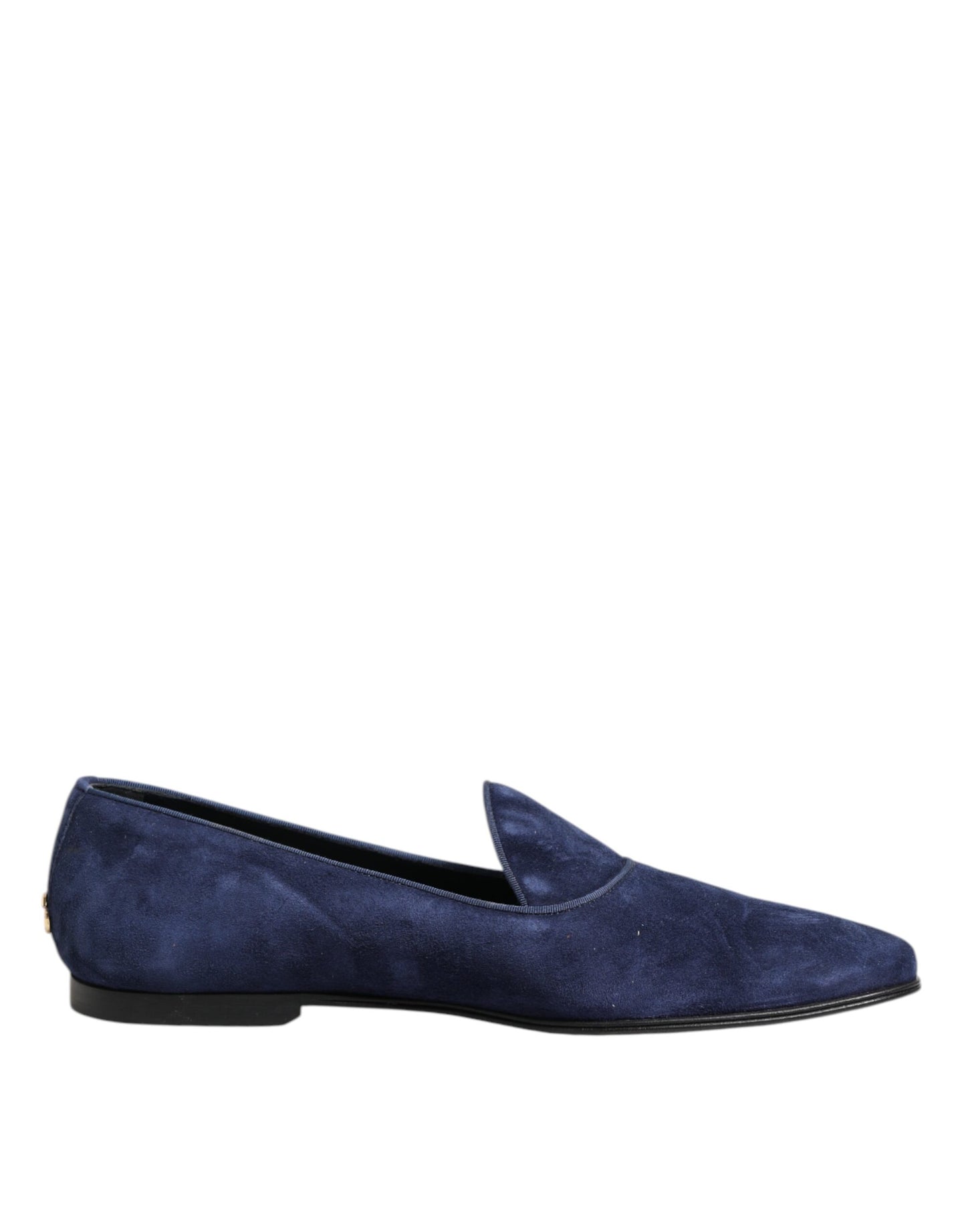 Mocassins Dolce & Gabbana en velours bleu avec logo DG, chaussures habillées