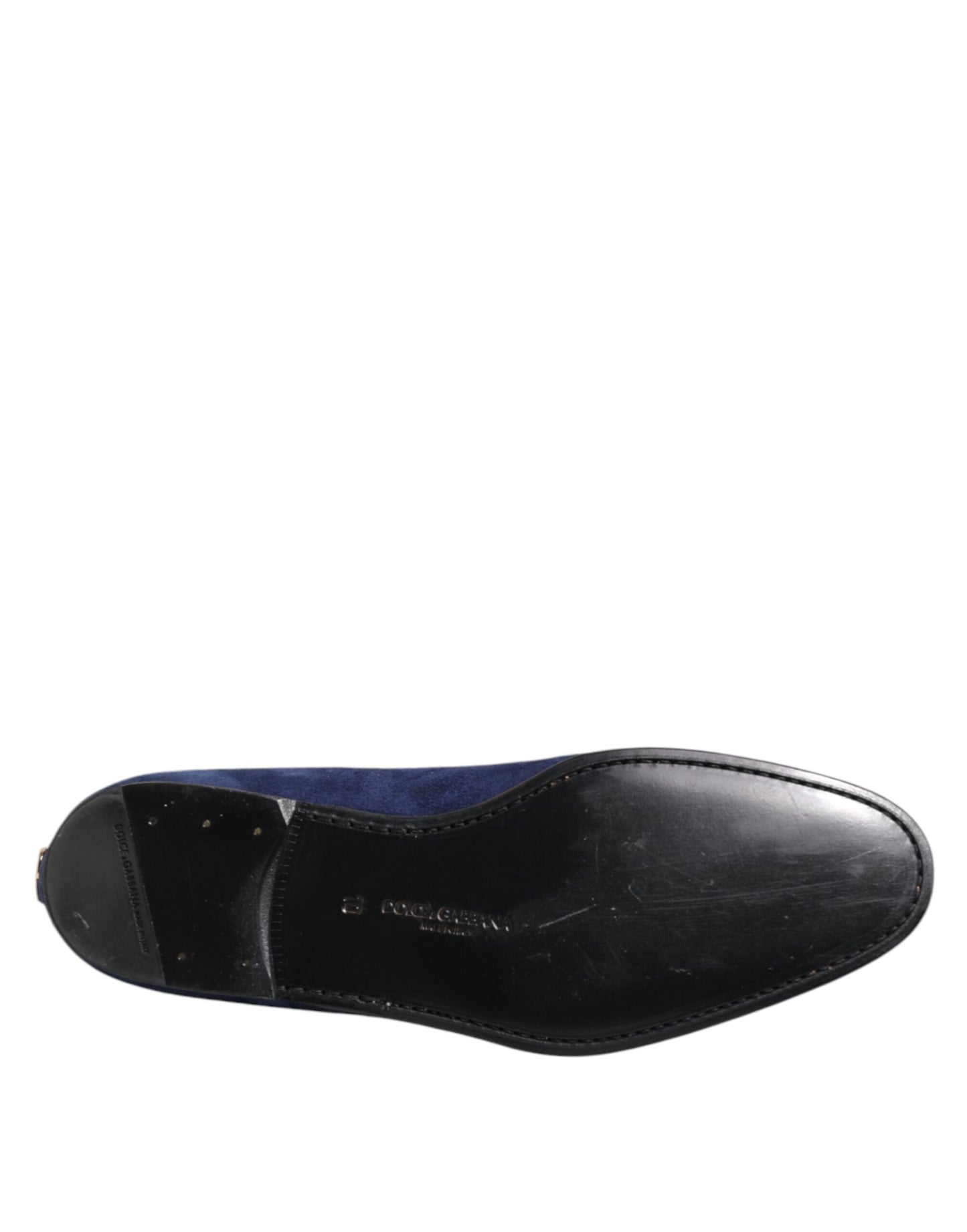 Mocassins Dolce & Gabbana en velours bleu avec logo DG, chaussures habillées