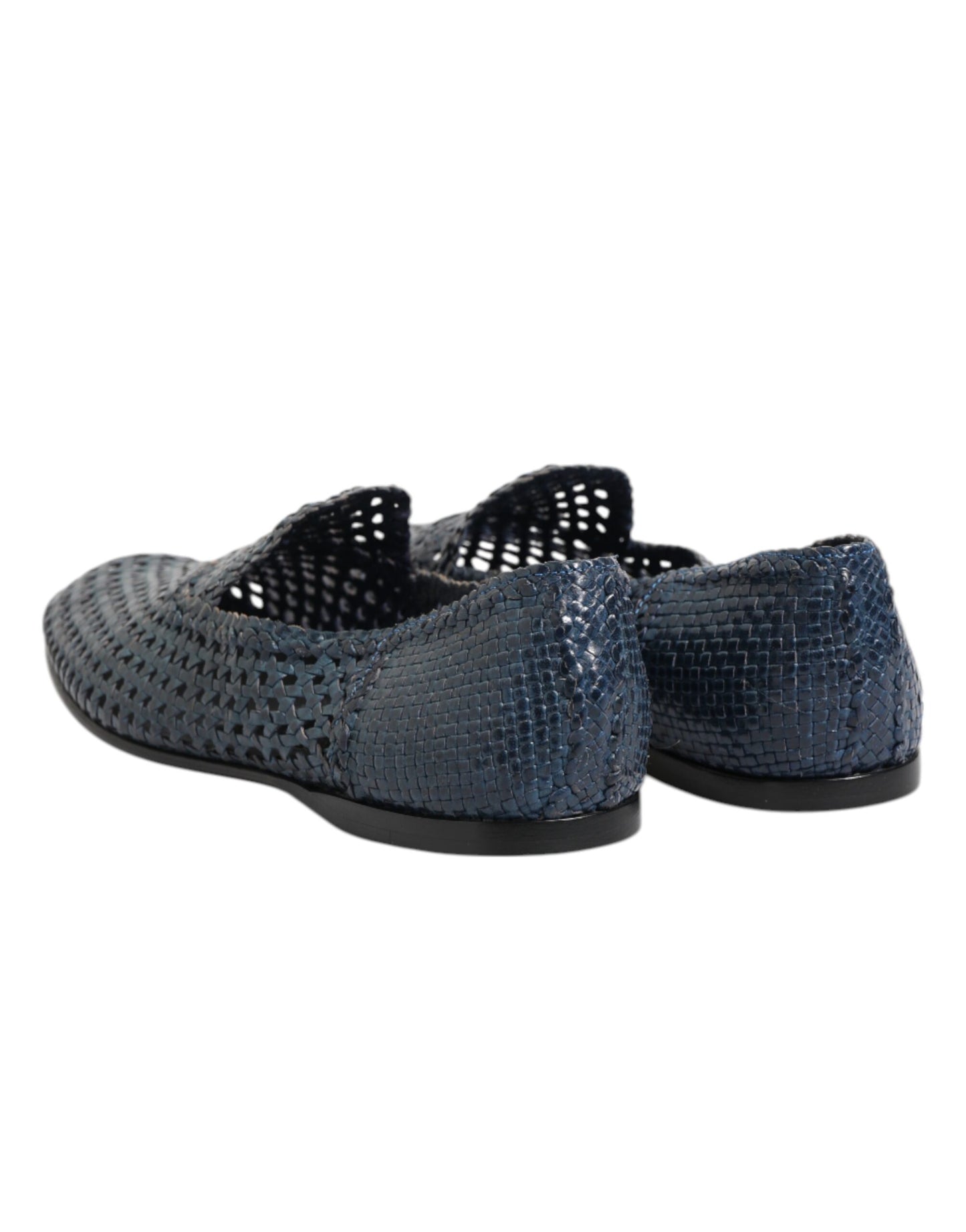 Mocassins à enfiler en cuir tressé bleu Dolce & Gabbana