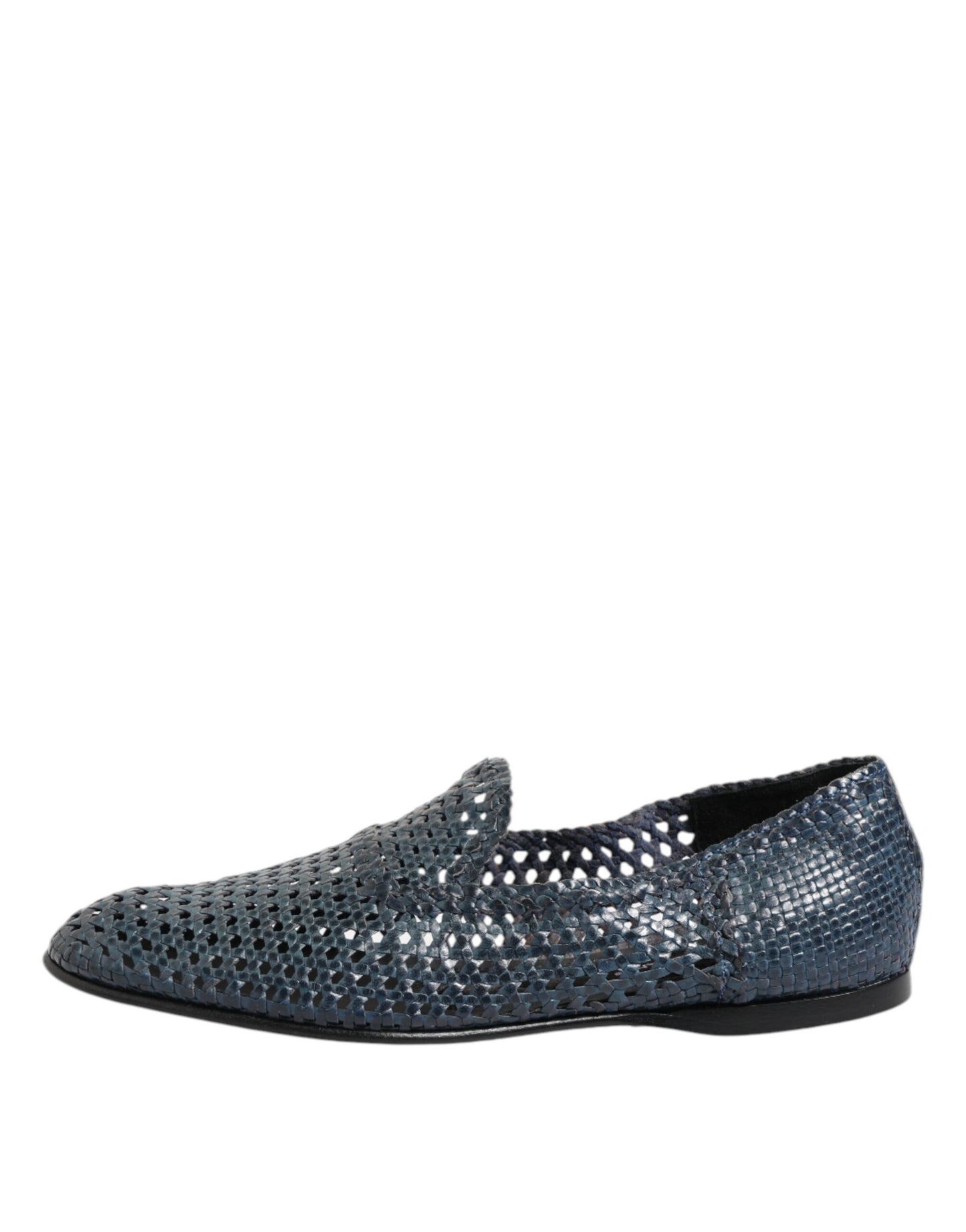 Mocassins à enfiler en cuir tressé bleu Dolce & Gabbana