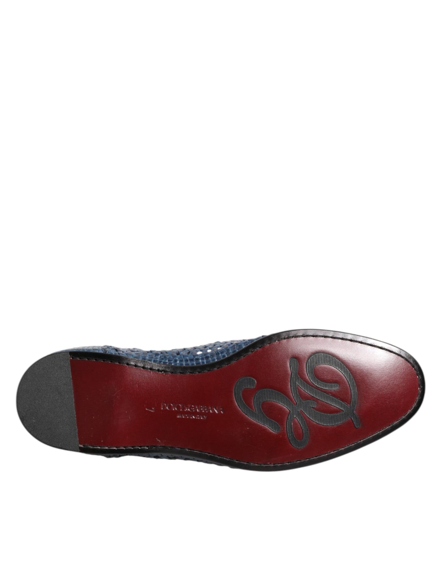 Mocassins à enfiler en cuir tressé bleu Dolce & Gabbana