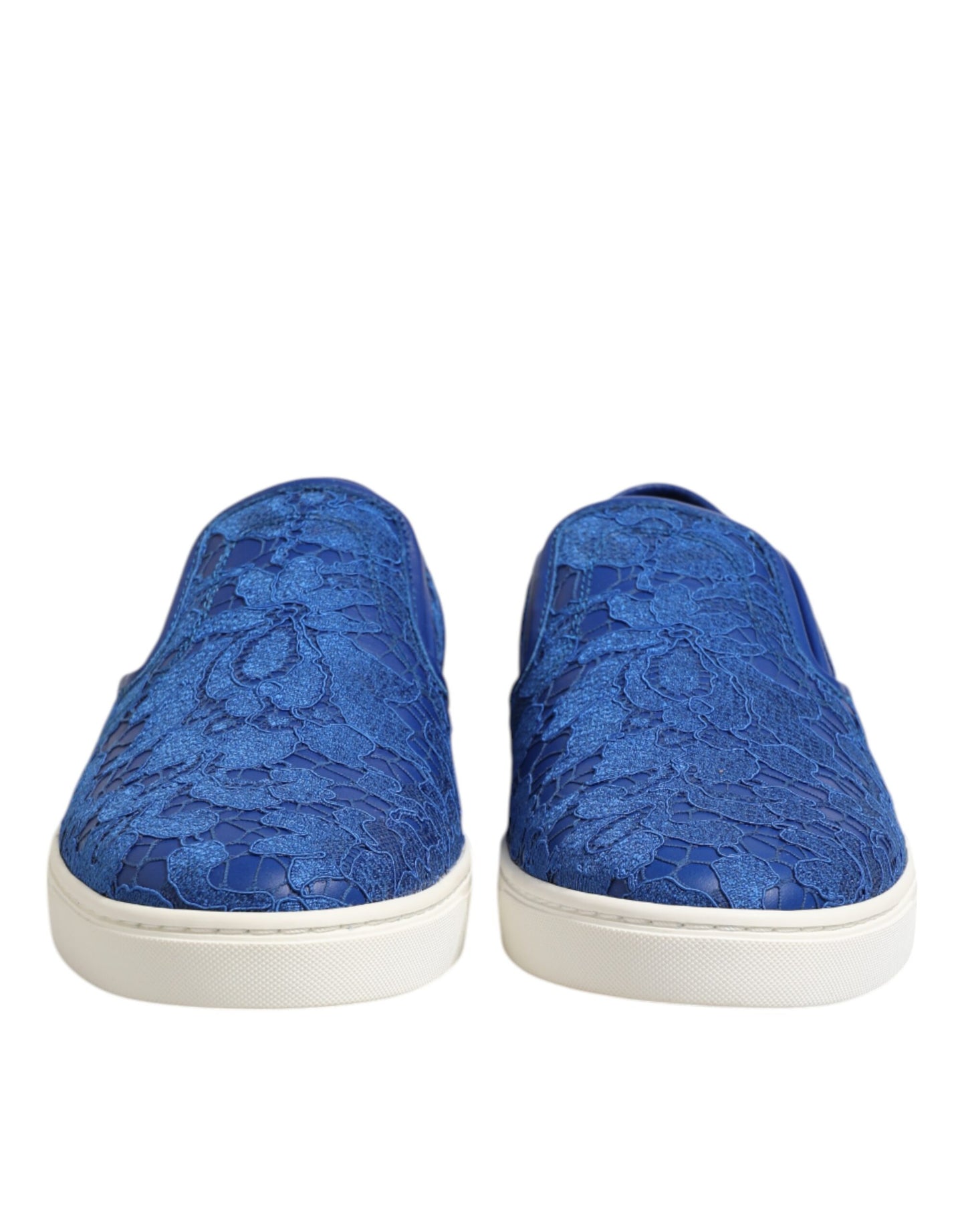 Dolce & Gabbana Blue Leather Lace Slip On Sneaker Shoes by Dolce & Gabbana